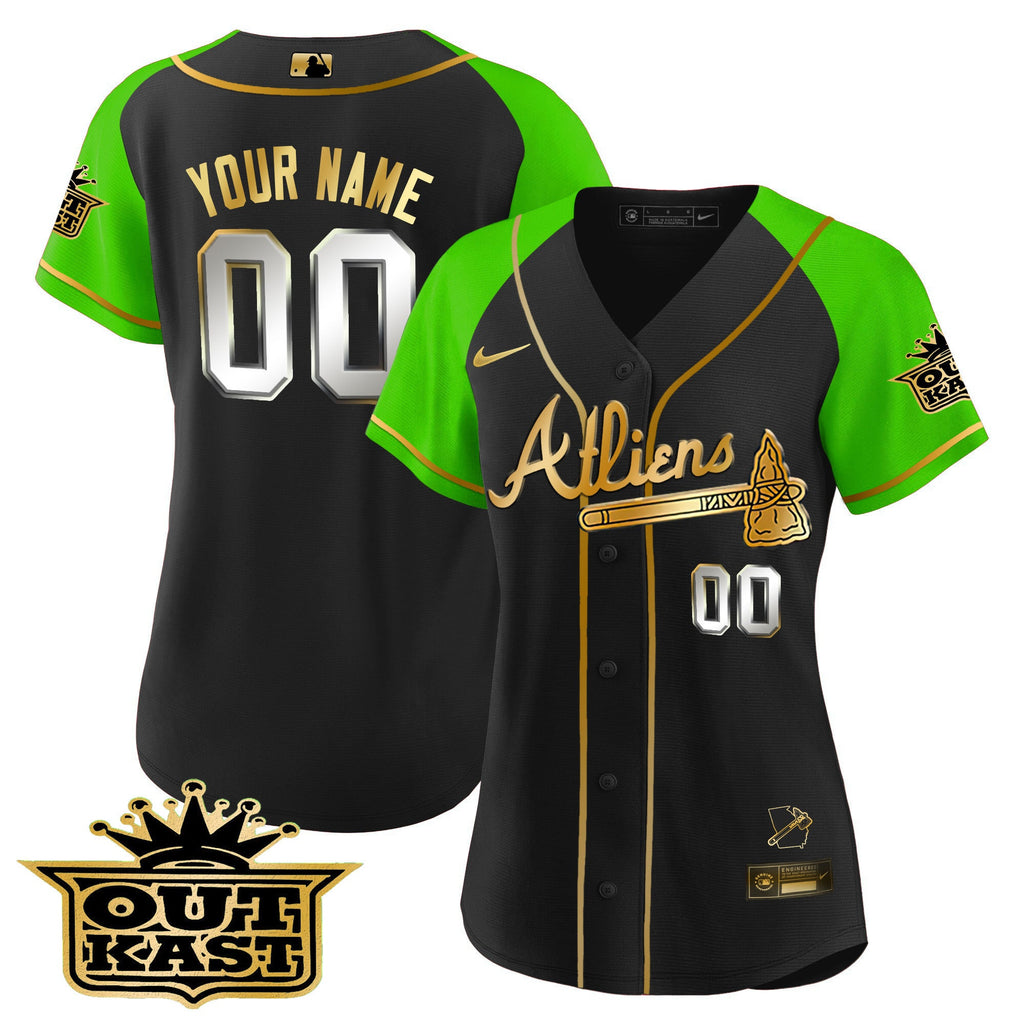 Atlanta Atliens Gold Alternate Flex Base Custom Jersey