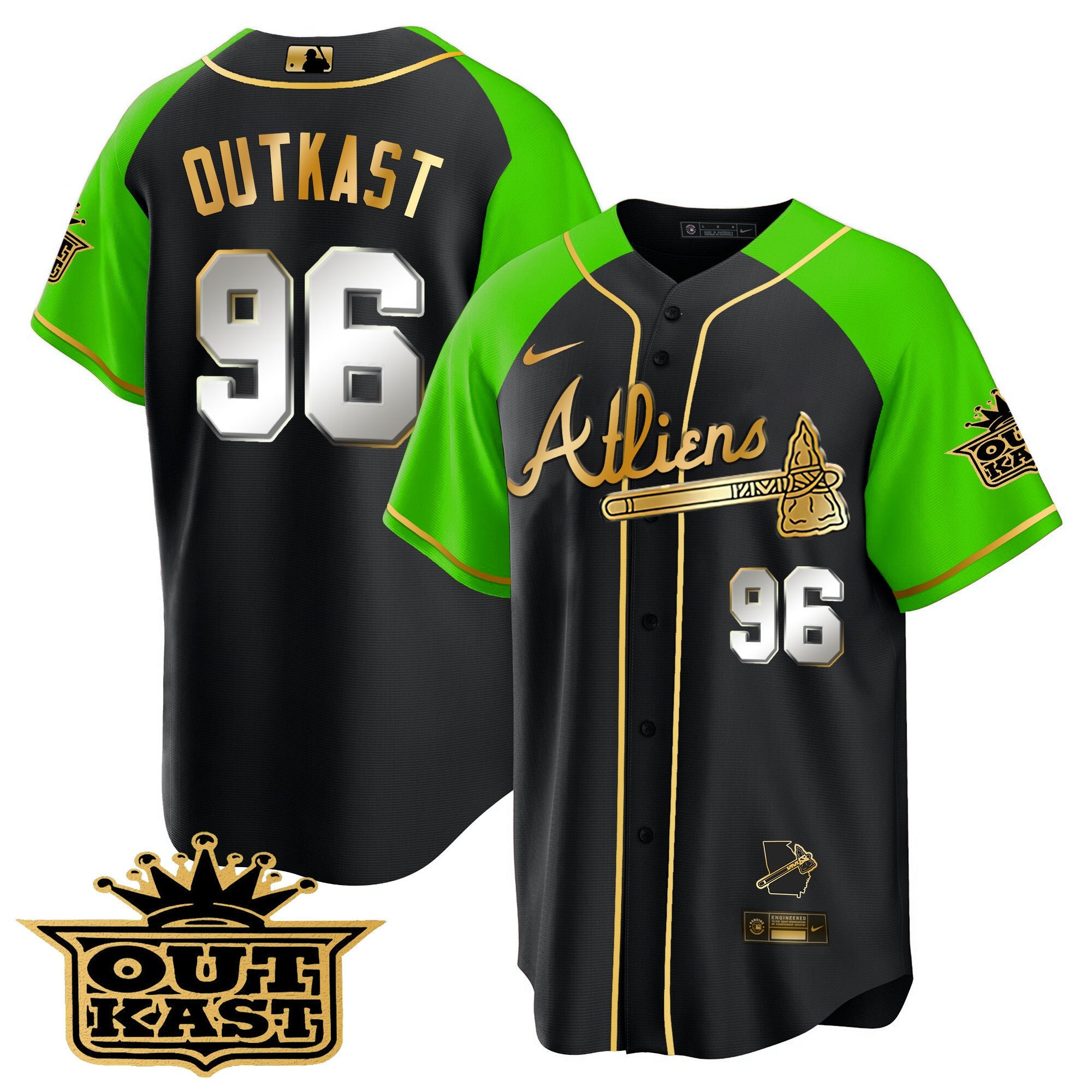 Men’s Atlanta Atliens Gold Alternate Cool Base Jersey