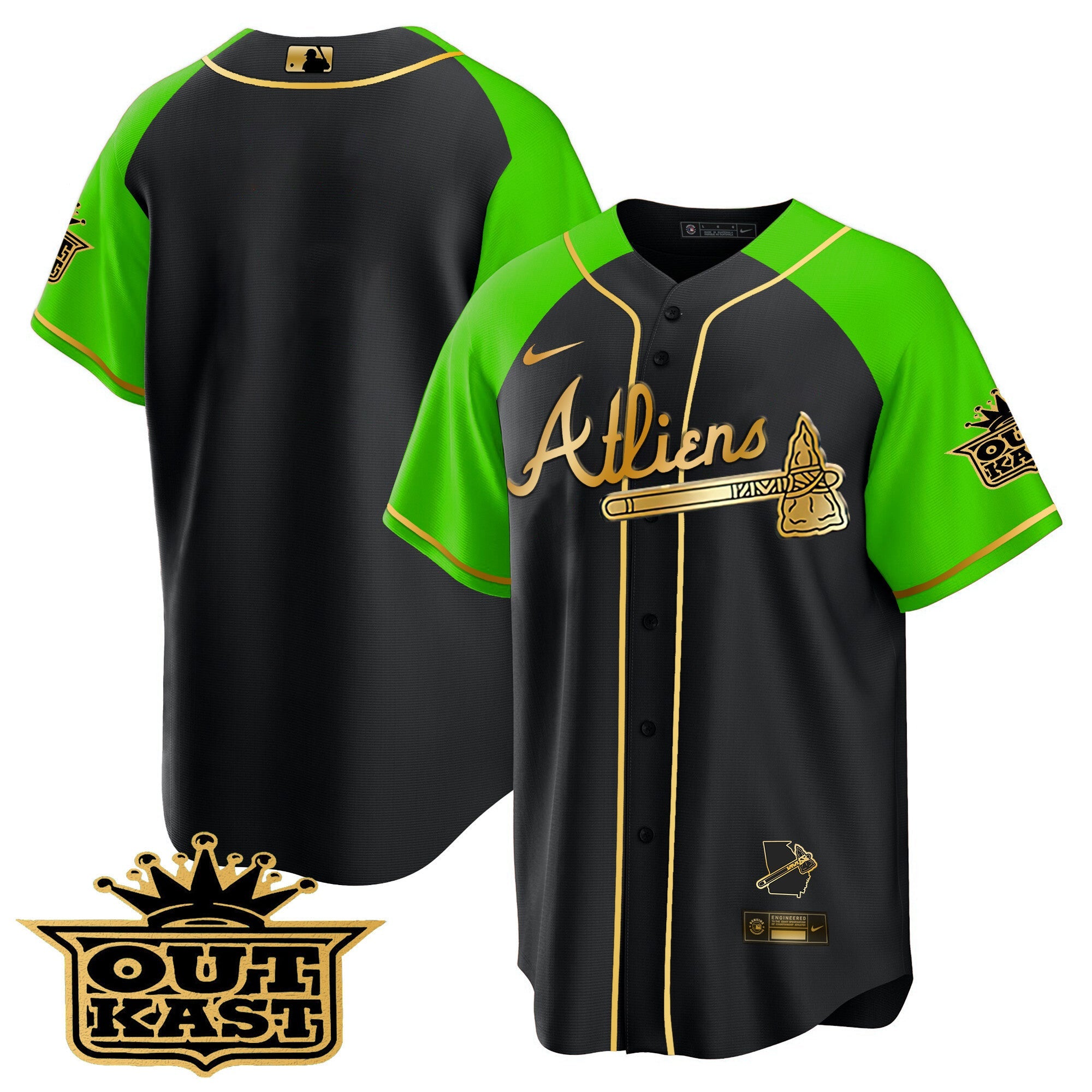 Men’s Atlanta Atliens Gold Alternate Cool Base Jersey
