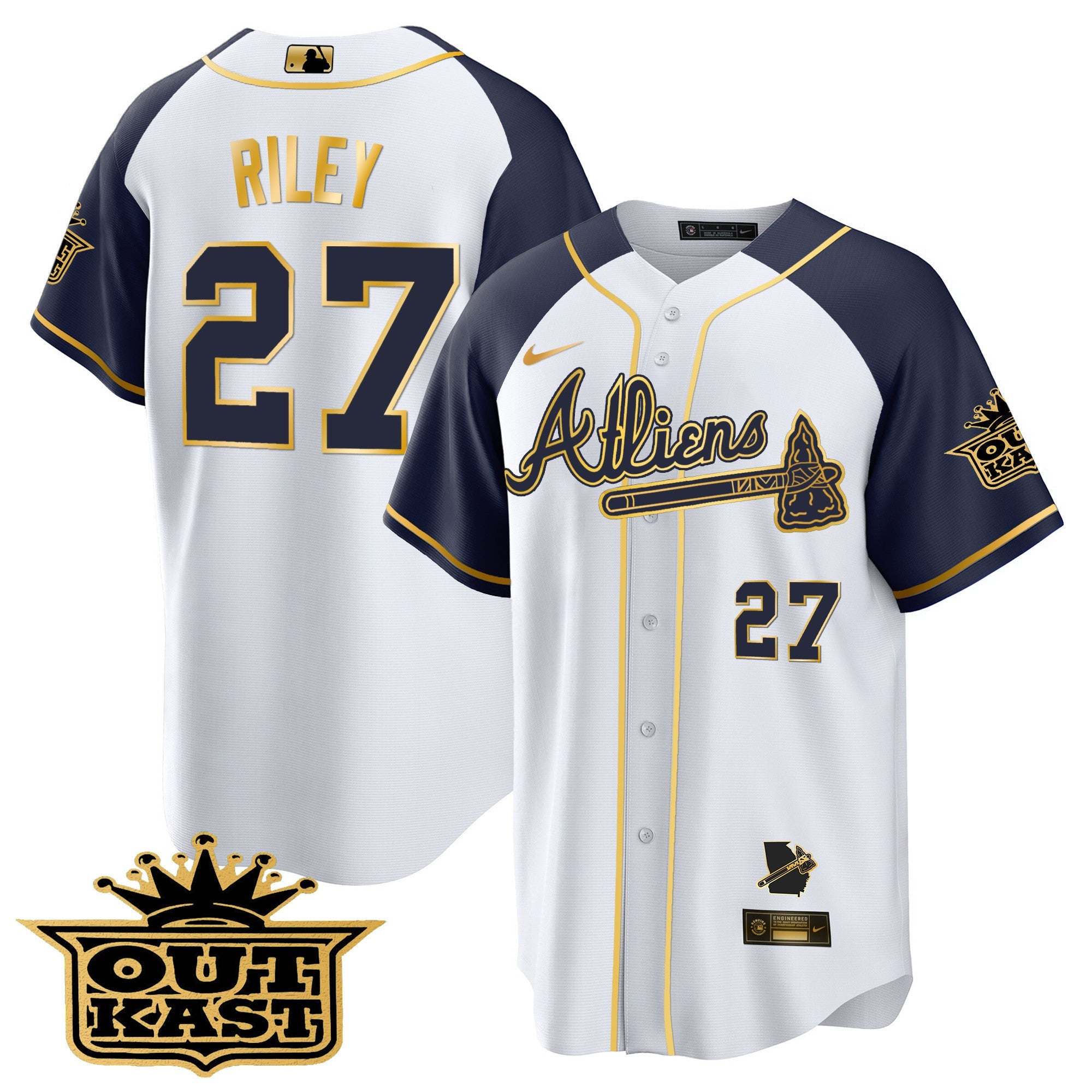 Men’s Atlanta Atliens Gold Alternate Cool Base Jersey
