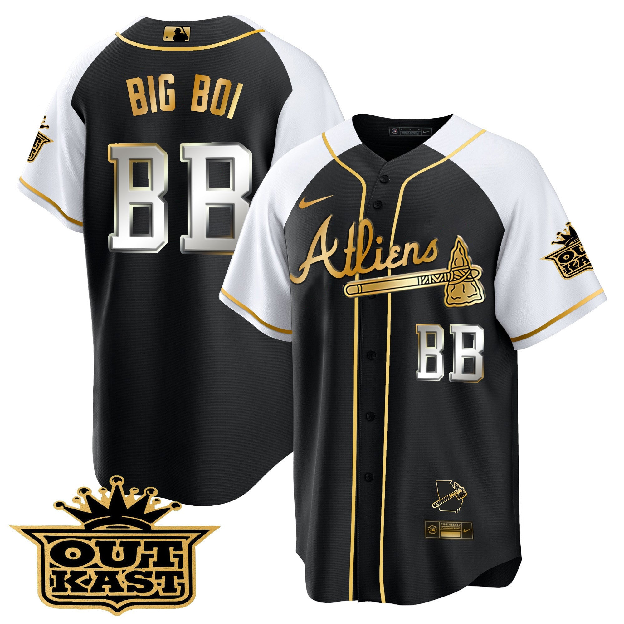 Men’s Atlanta Atliens Gold Alternate Cool Base Jersey
