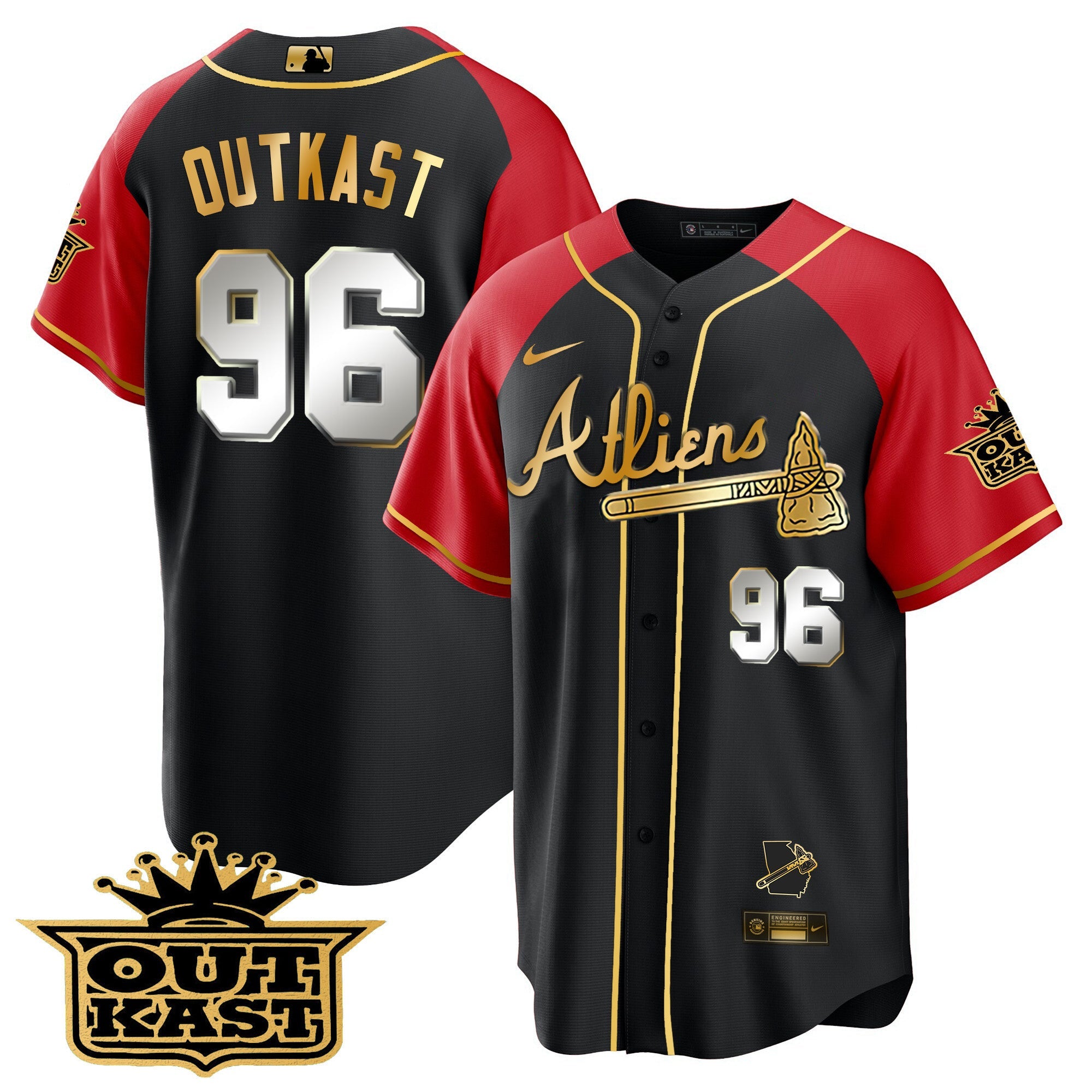 Men’s Atlanta Atliens Gold Alternate Cool Base Jersey