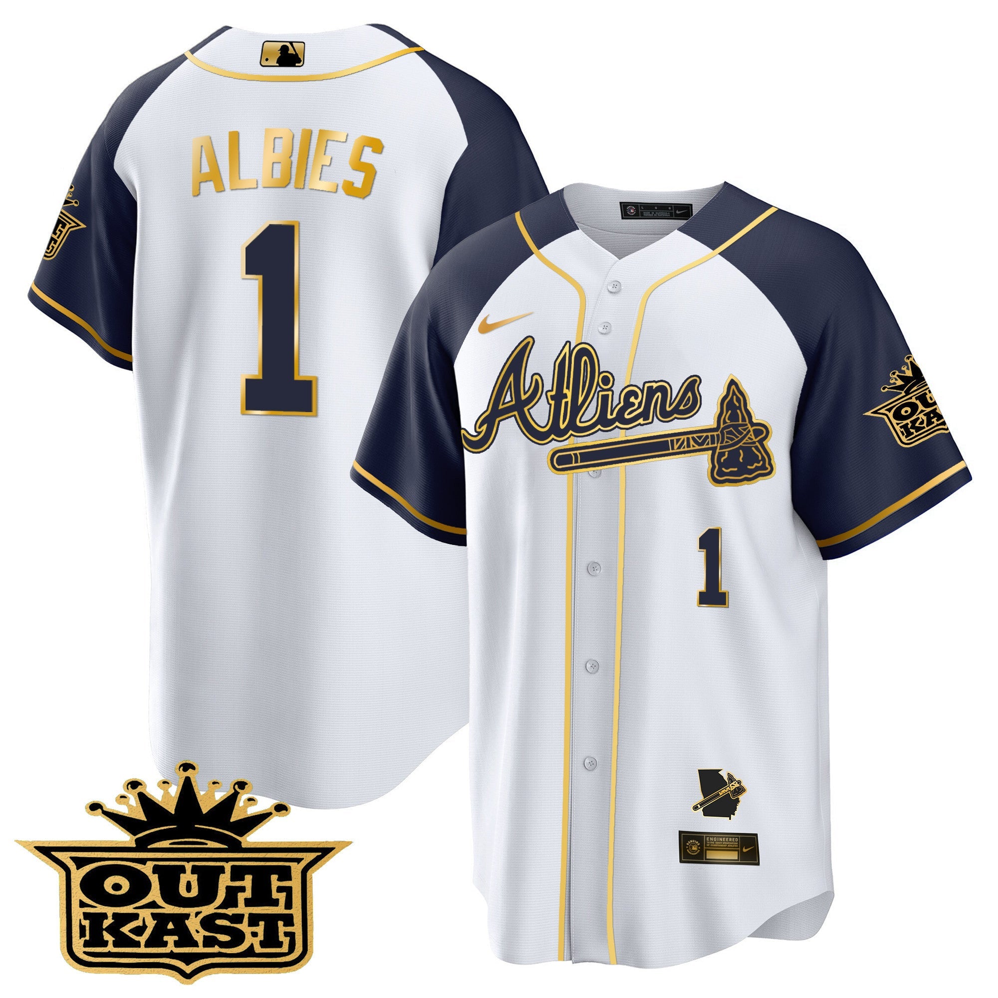 Men’s Atlanta Atliens Gold Alternate Cool Base Jersey