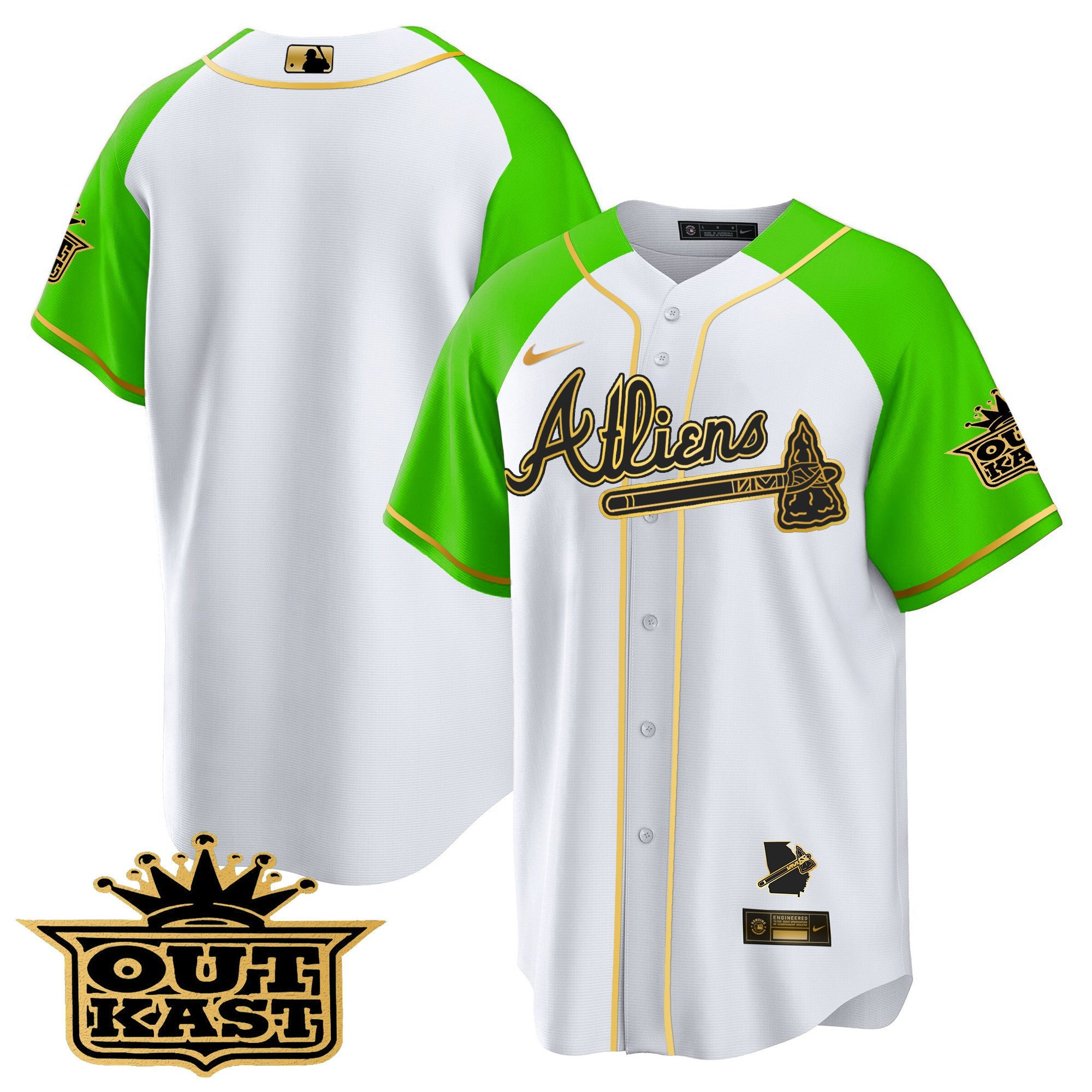 Men’s Atlanta Atliens Gold Alternate Cool Base Jersey