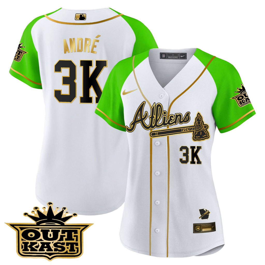 Women’s Atlanta Atliens Gold Alternate Baseball Jersey