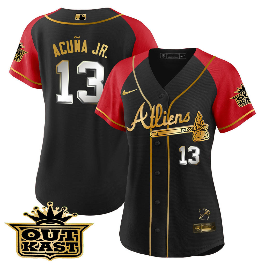 Women’s Atlanta Atliens Gold Alternate Baseball Jersey