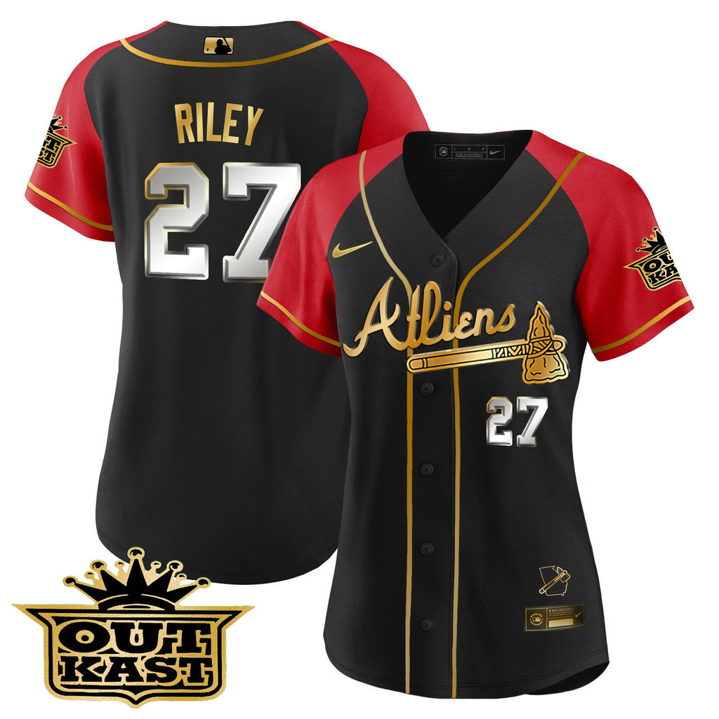 Women’s Atlanta Atliens Gold Alternate Baseball Jersey