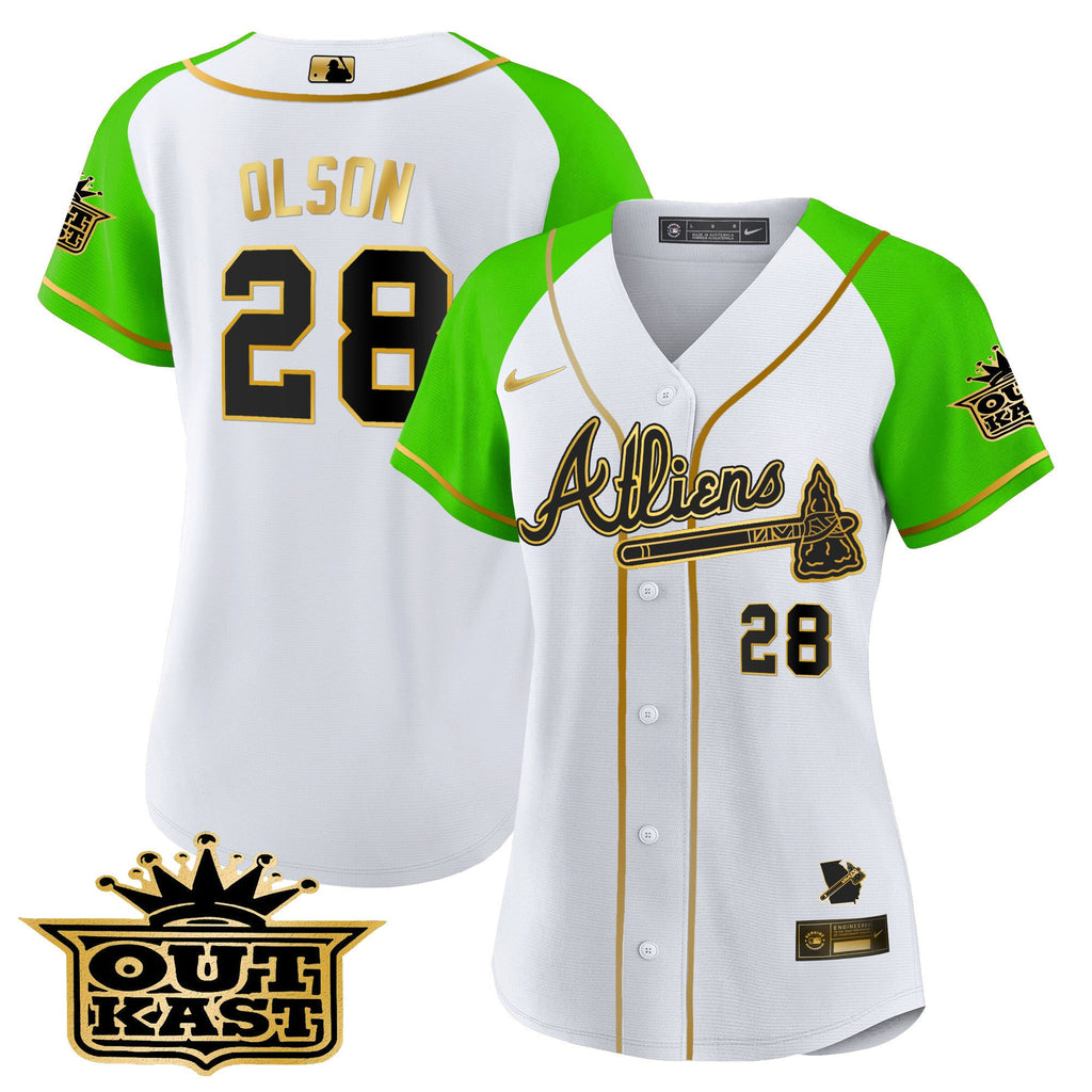 Women’s Atlanta Atliens Gold Alternate Baseball Jersey