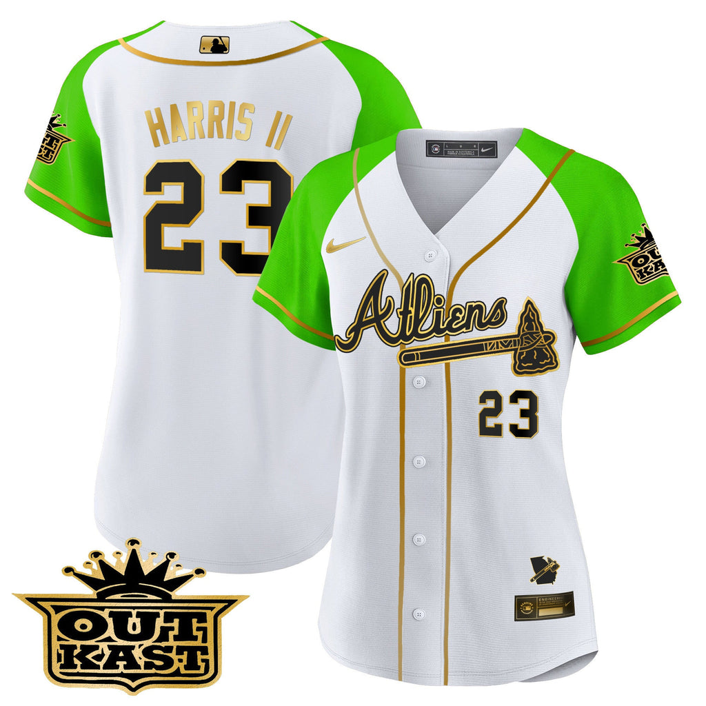 Women’s Atlanta Atliens Gold Alternate Baseball Jersey