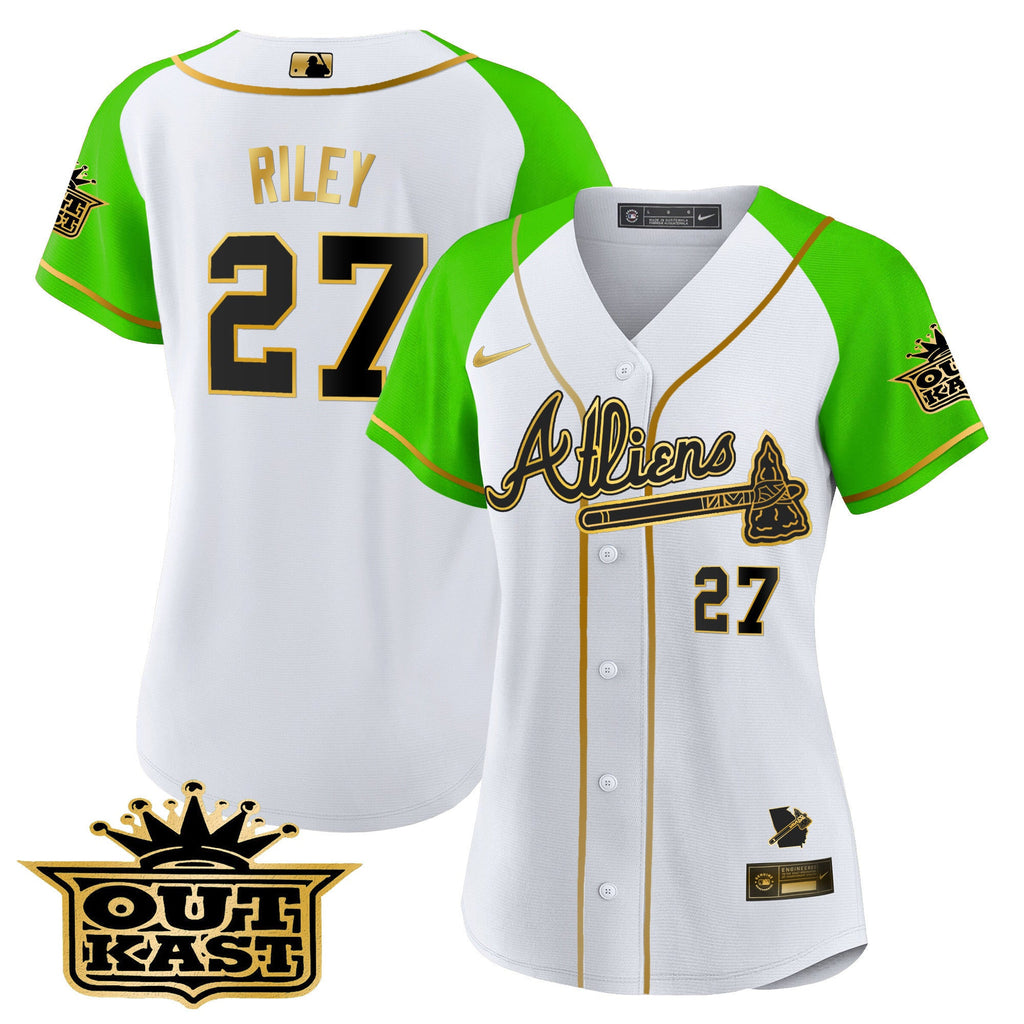Women’s Atlanta Atliens Gold Alternate Baseball Jersey