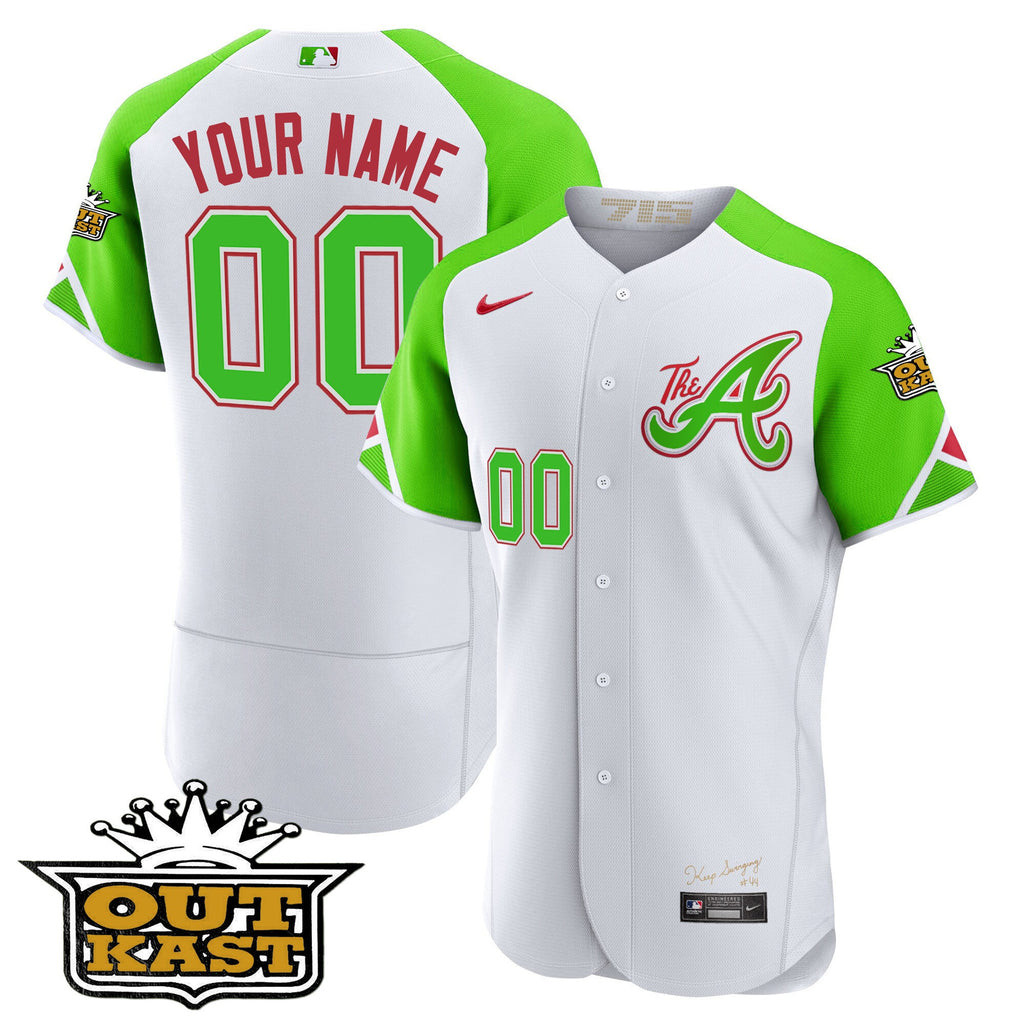 Atlanta Atliens 2023 City Connect Bright Green Baseball Custom Jersey