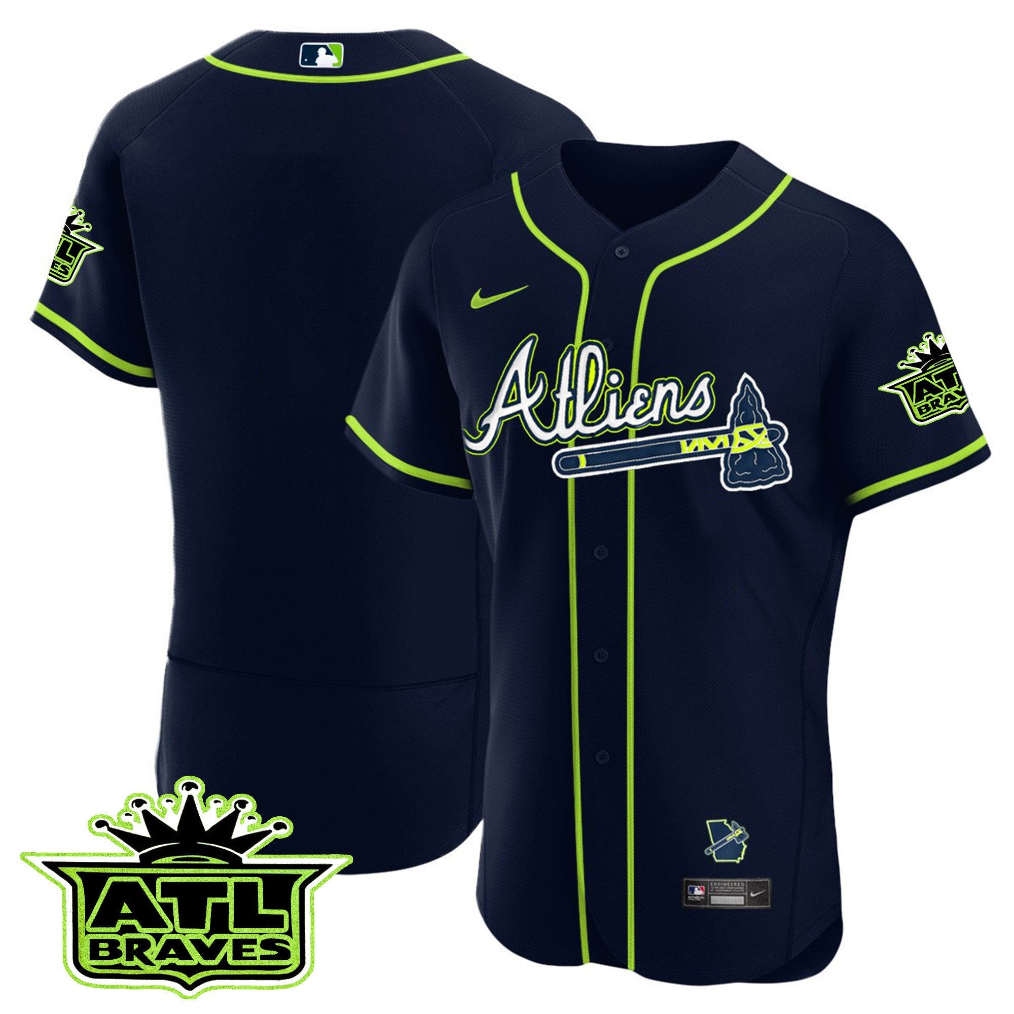 Men’s Atlanta Atliens ATL Patch Flex Base Jersey