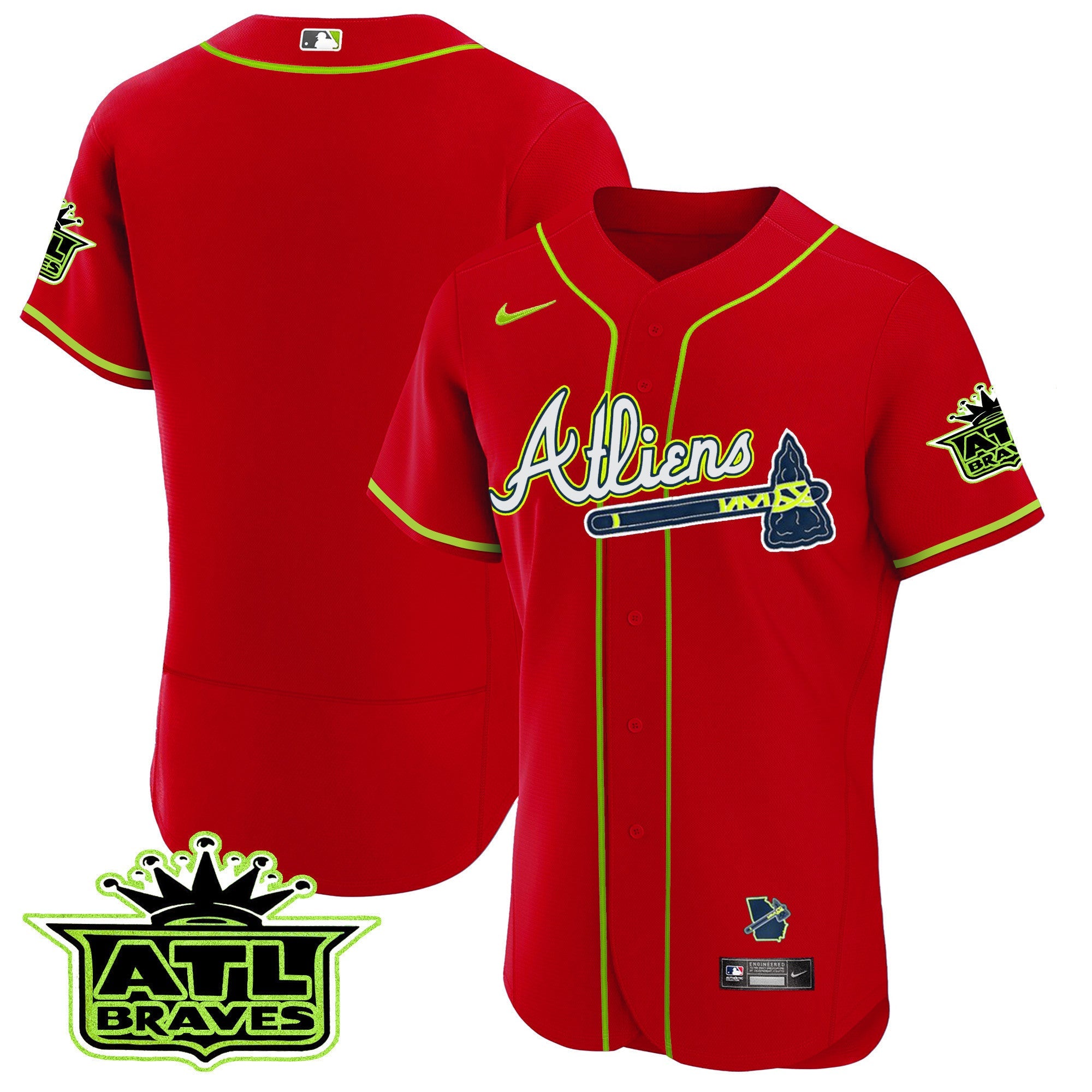 Men’s Atlanta Atliens ATL Patch Flex Base Jersey