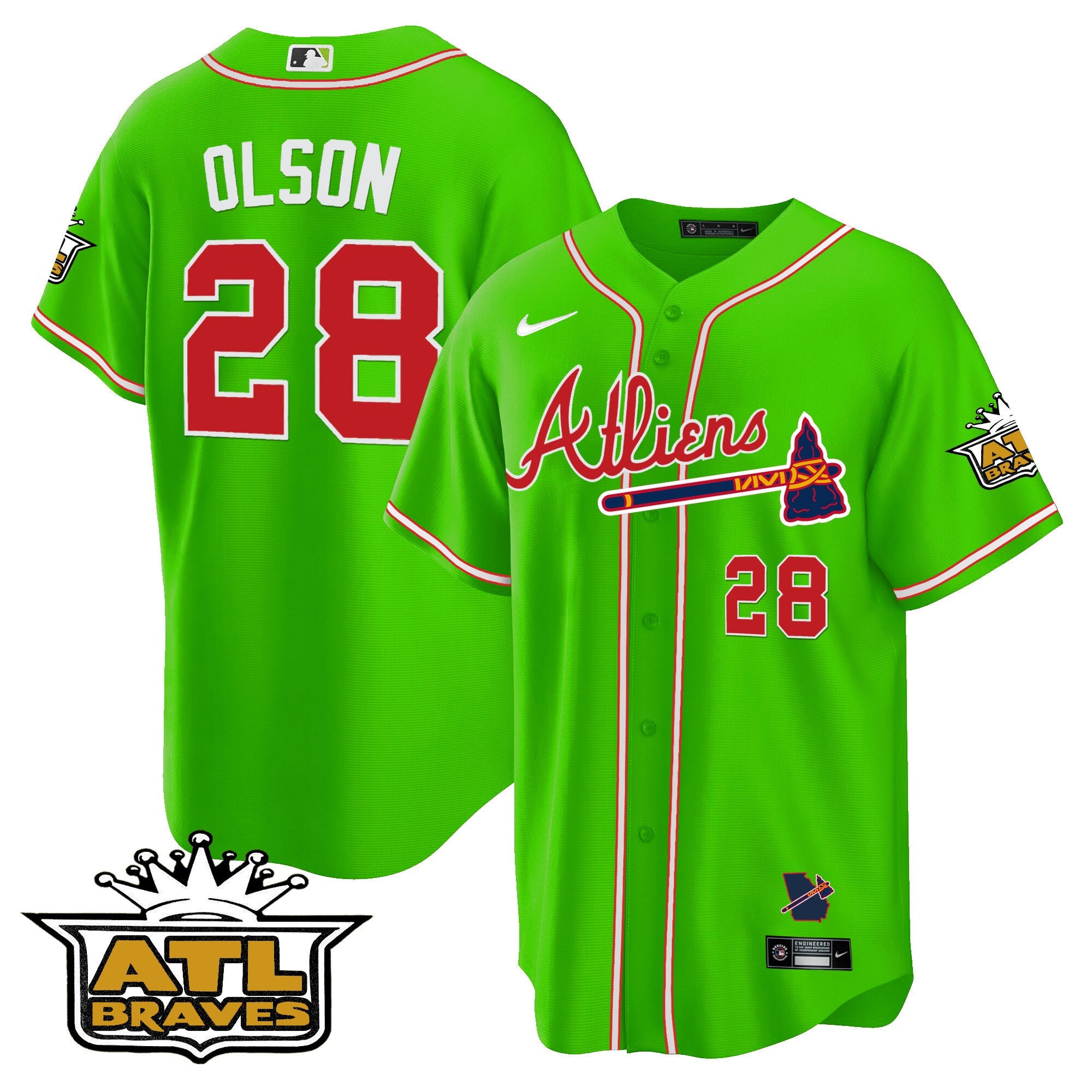 Men’s Atlanta Atliens ATL Patch Cool Base Jersey