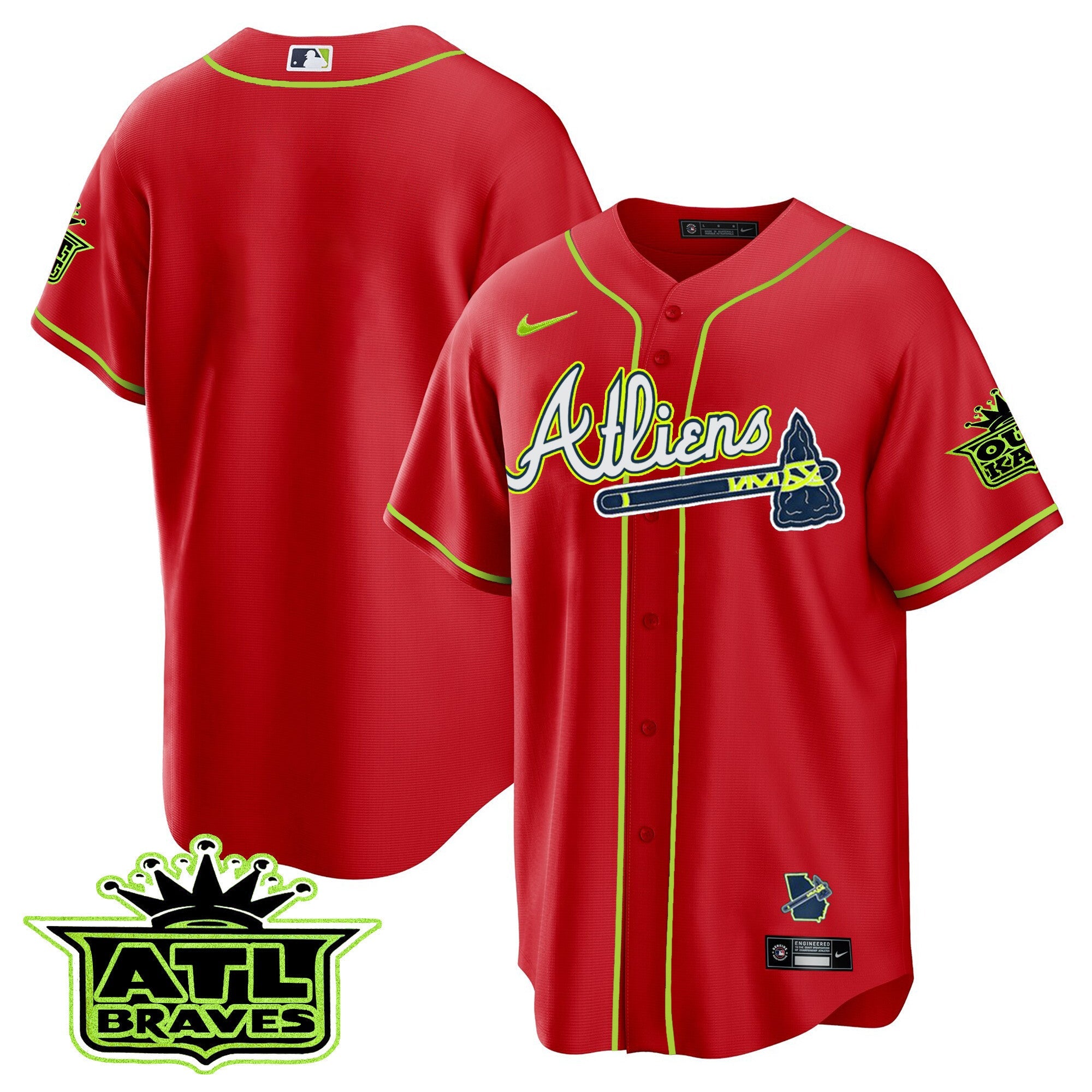 Men’s Atlanta Atliens ATL Patch Cool Base Jersey