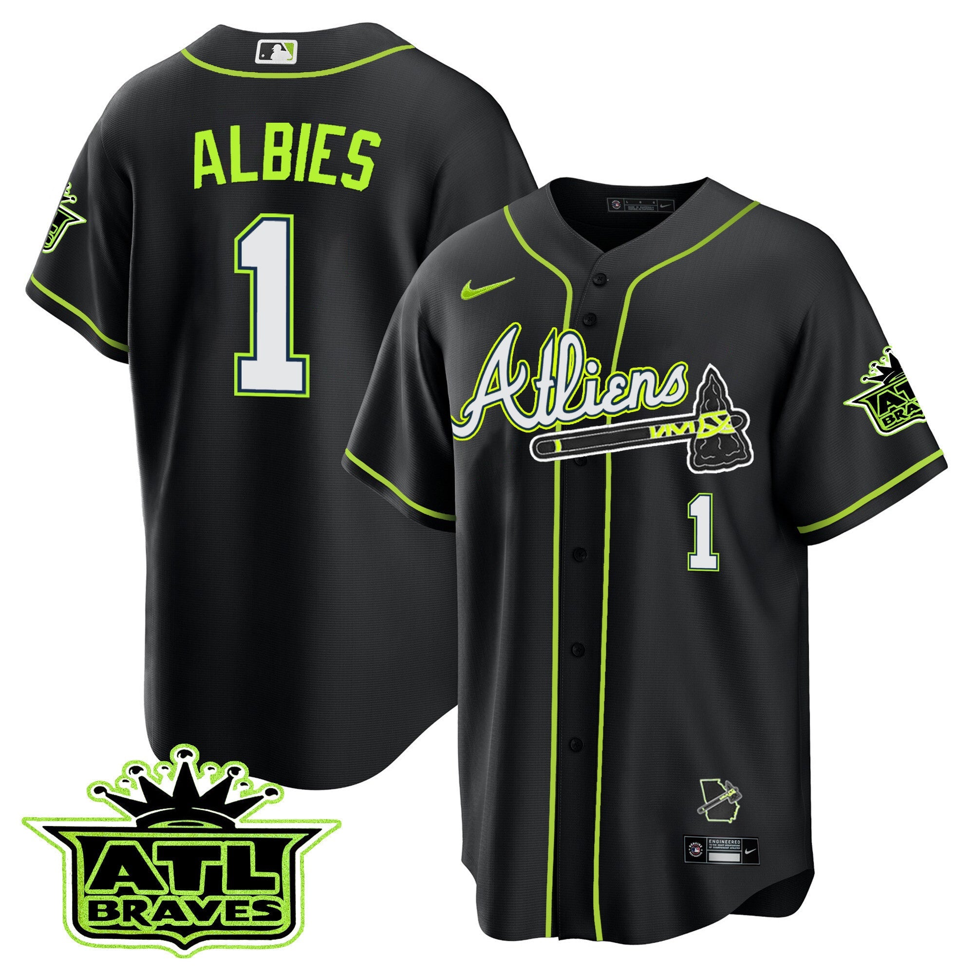 Men’s Atlanta Atliens ATL Patch Cool Base Jersey