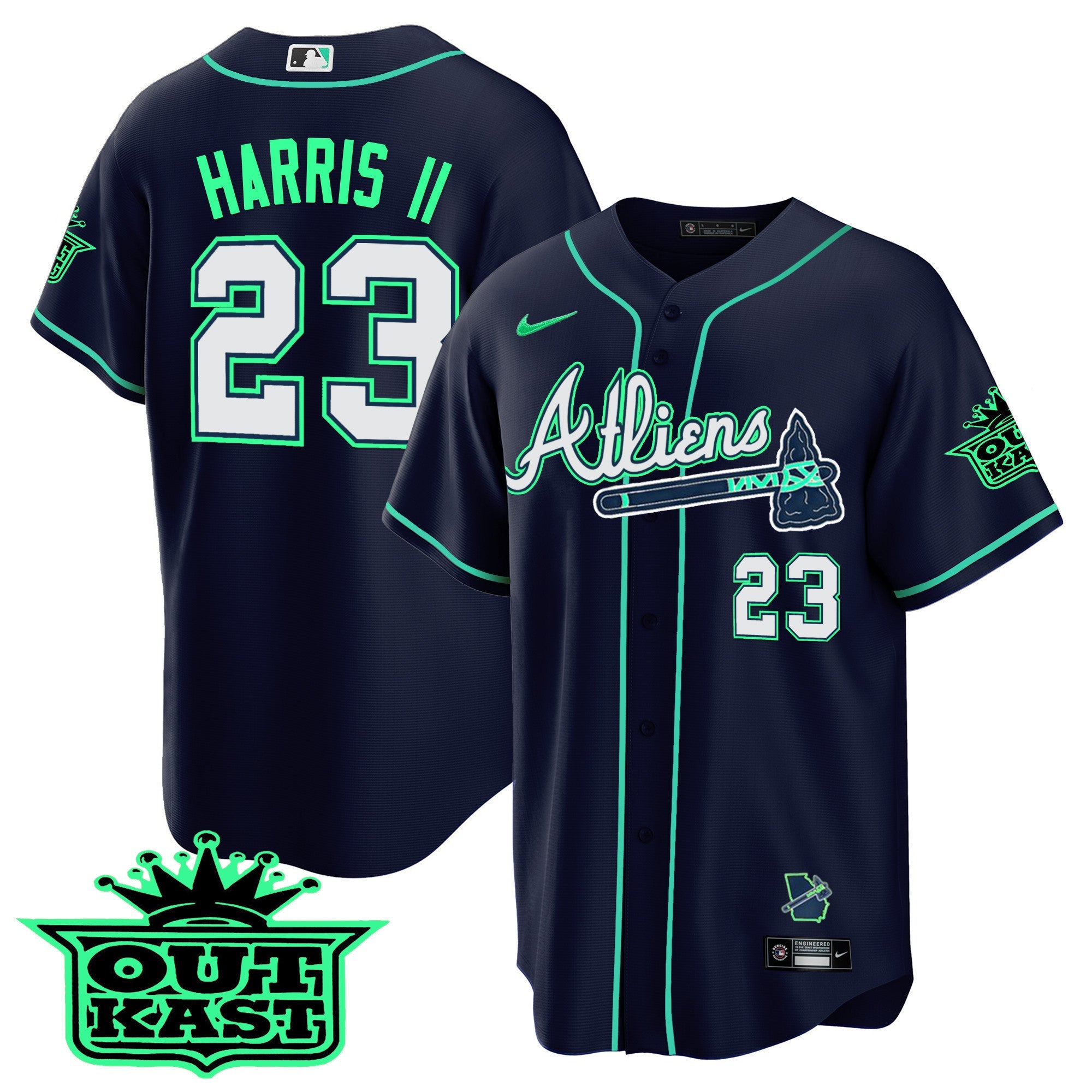 Men’s Atlanta Atliens Cool Base Jersey – Galaxy Version – Stitched