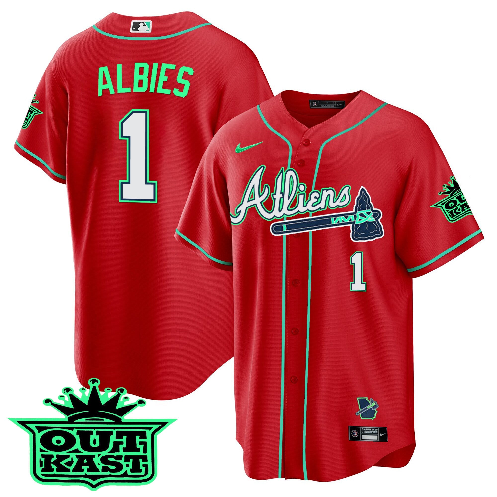 Men’s Atlanta Atliens Cool Base Jersey – Galaxy Version – Stitched
