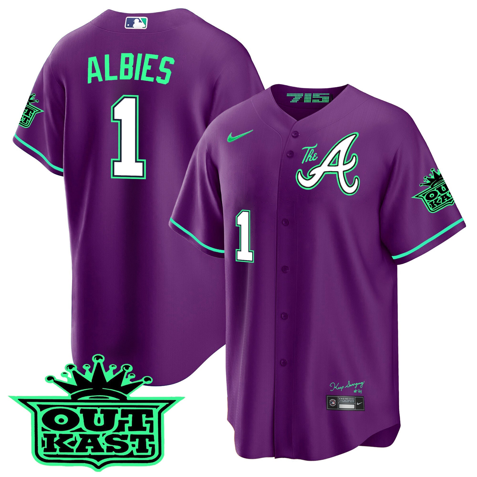 Men’s Atlanta Atliens The A Cool Base Jersey – Galaxy Version – Stitched