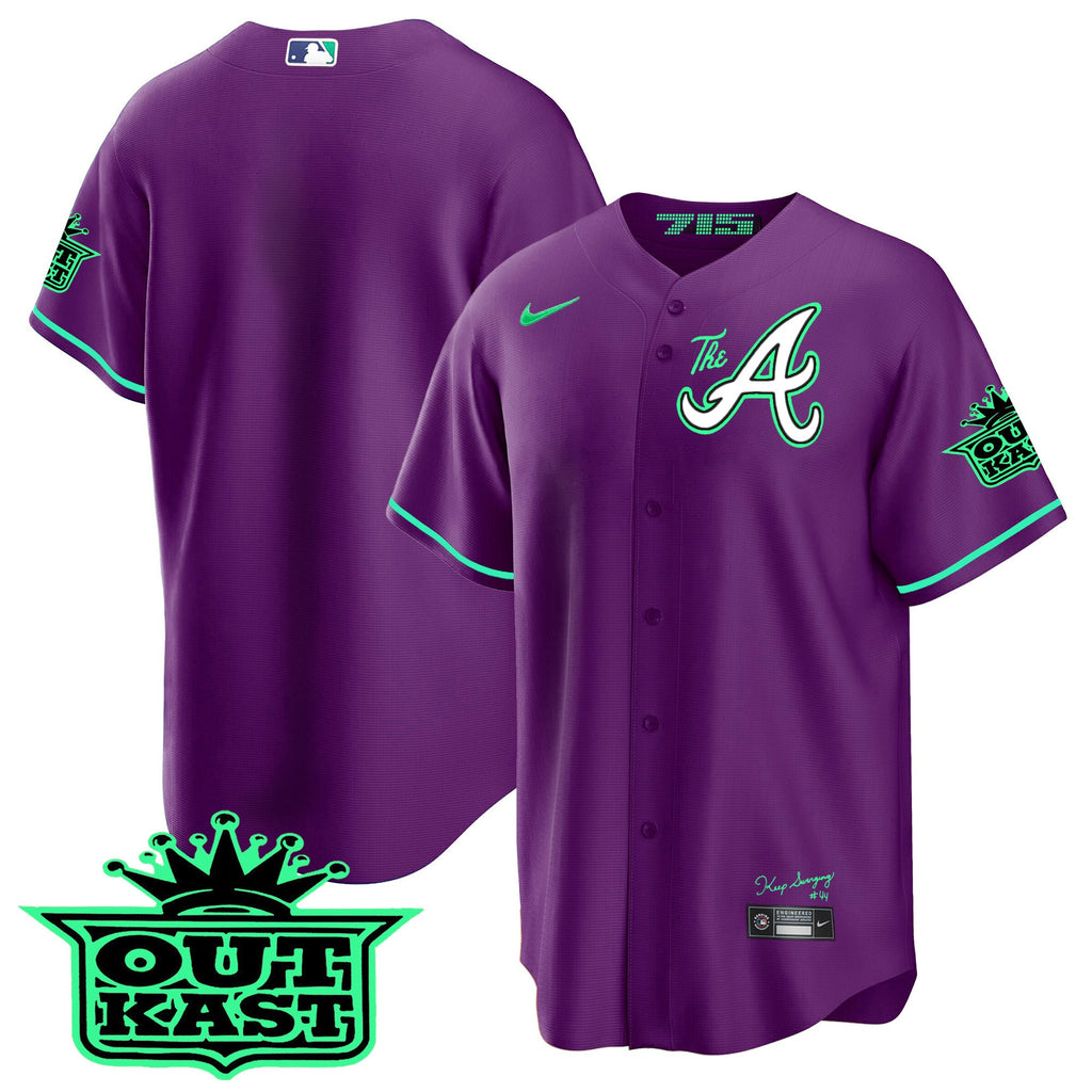 Men’s Atlanta Atliens The A Cool Base Jersey – Galaxy Version – Stitched