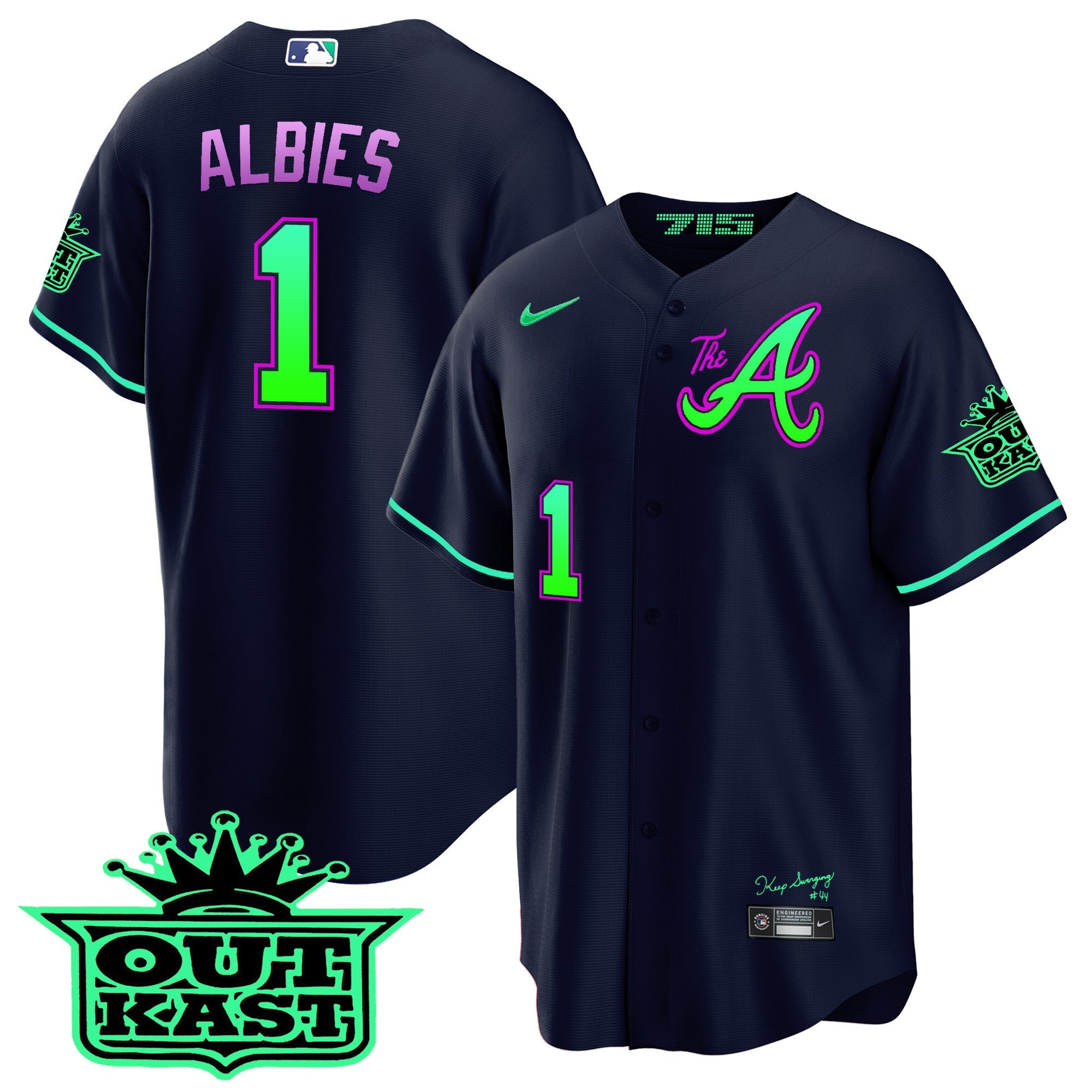Men’s Atlanta Atliens The A Cool Base Jersey – Galaxy Version – Stitched