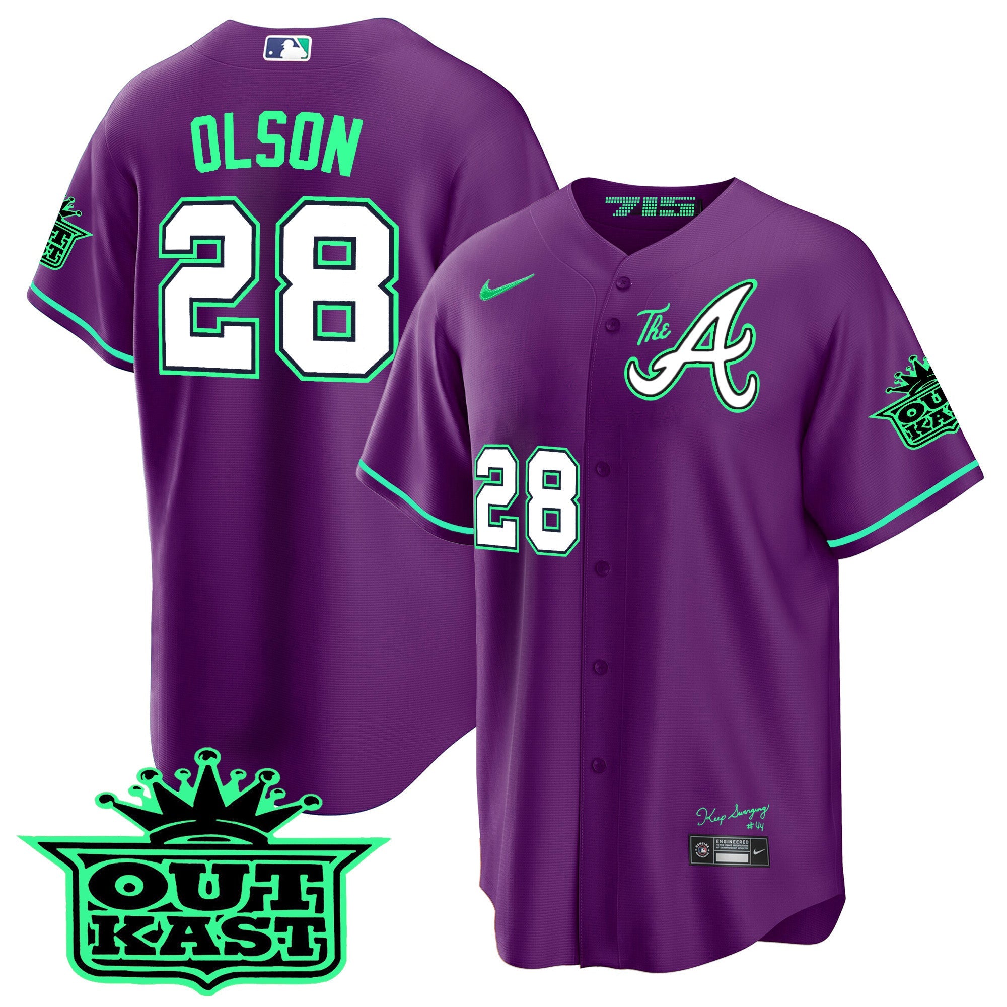 Men’s Atlanta Atliens The A Cool Base Jersey – Galaxy Version – Stitched