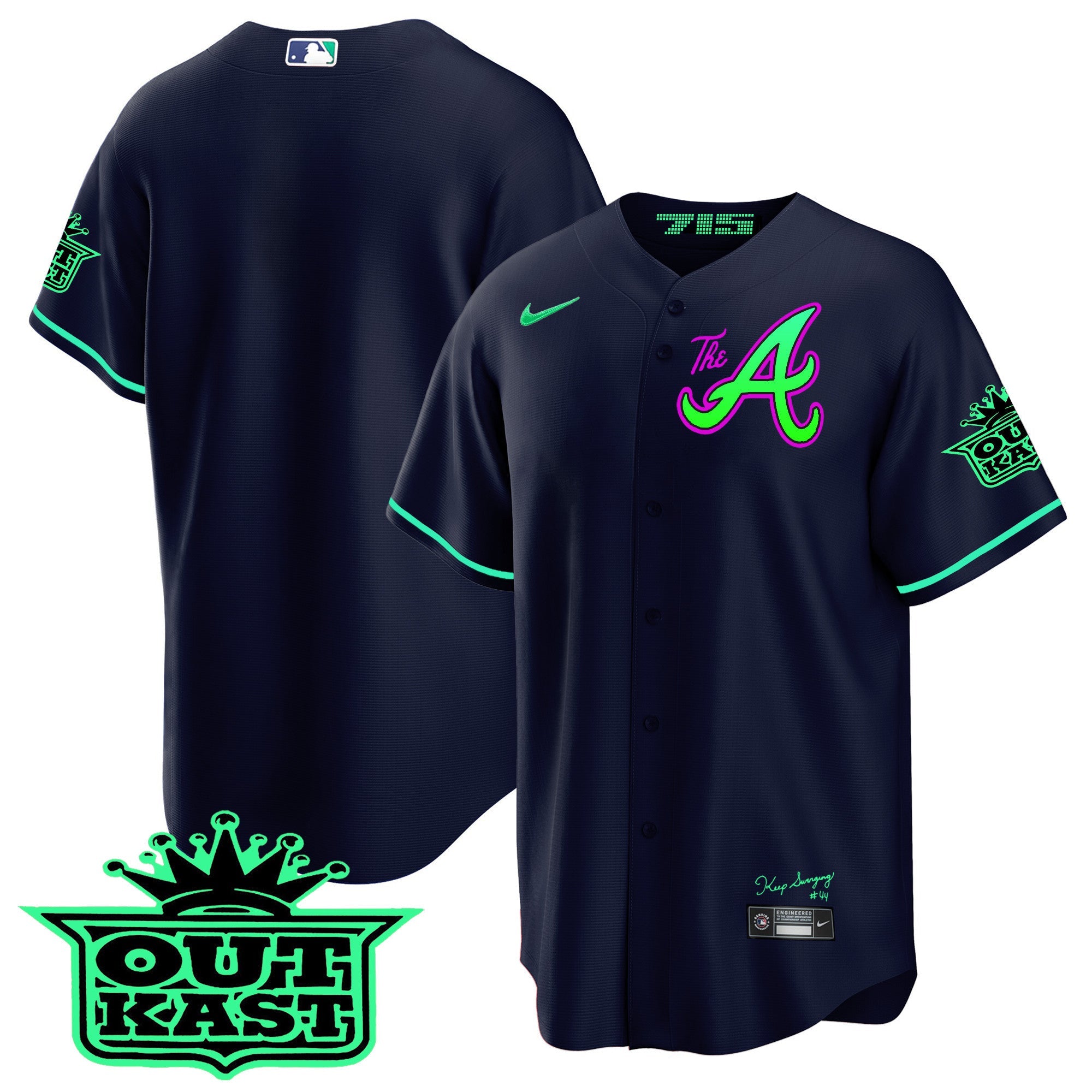 Men’s Atlanta Atliens The A Cool Base Jersey – Galaxy Version – Stitched