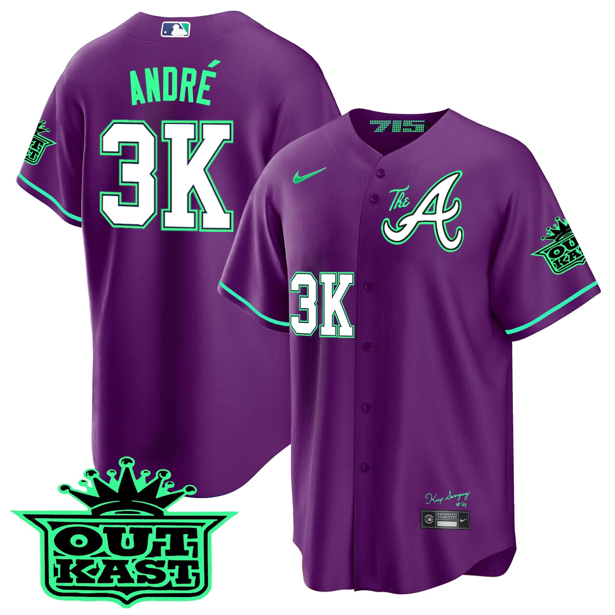 Men’s Atlanta Atliens The A Cool Base Jersey – Galaxy Version – Stitched
