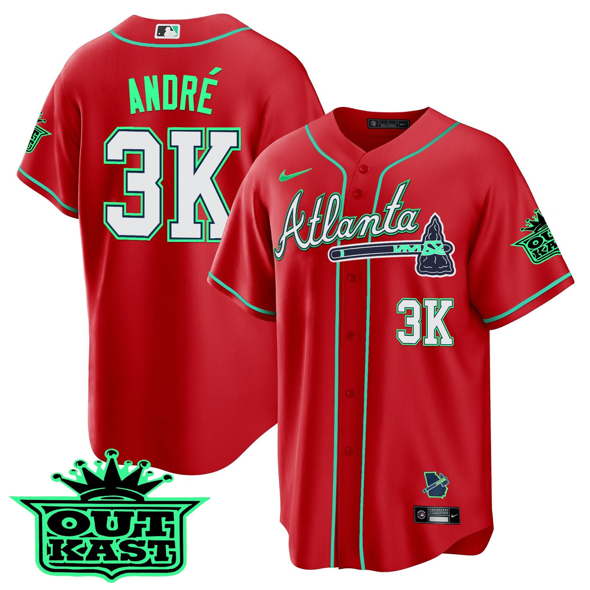 Men’s Atlanta Outkast Cool Base Jersey V3 – Galaxy Version – Stitched