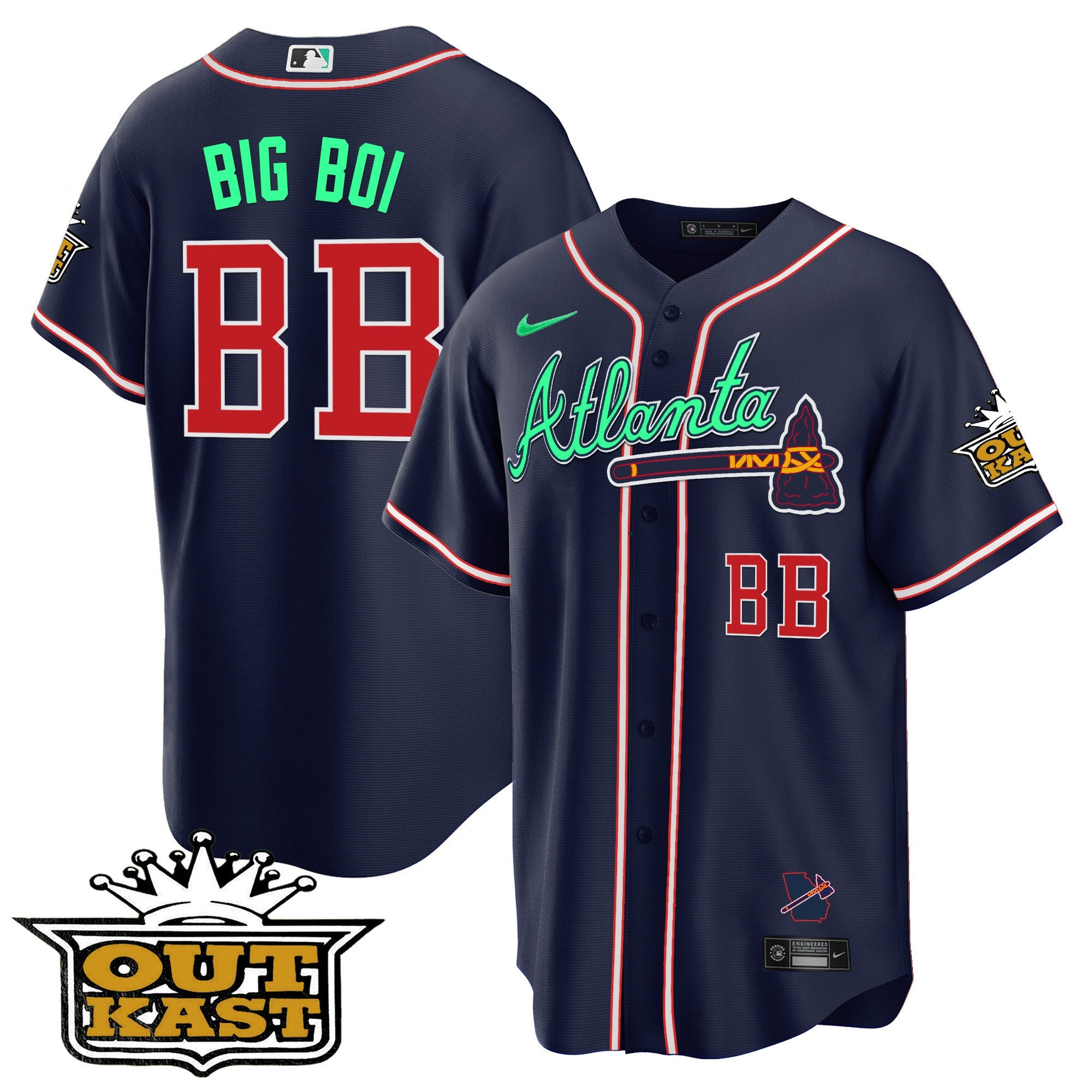 Men’s Atlanta Outkast Cool Base Jersey V3 – Galaxy Version – Stitched