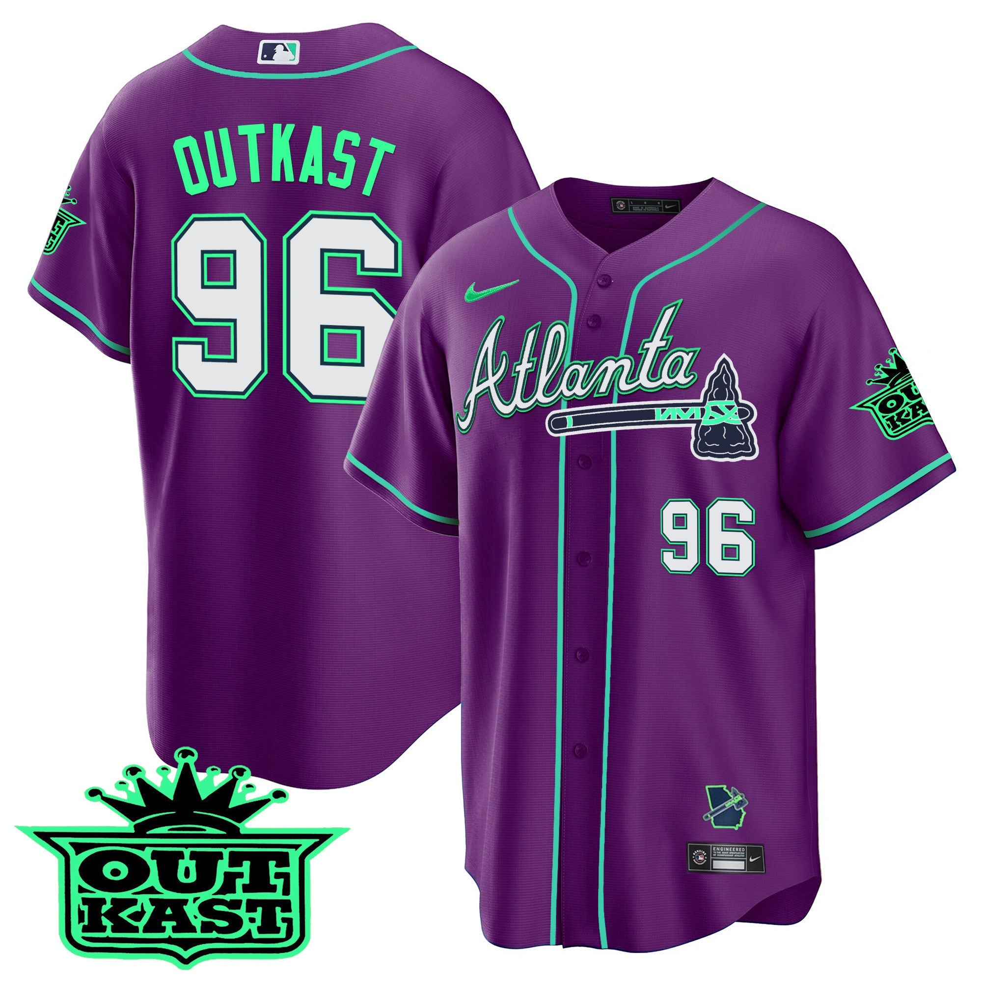 Men’s Atlanta Outkast Cool Base Jersey V3 – Galaxy Version – Stitched