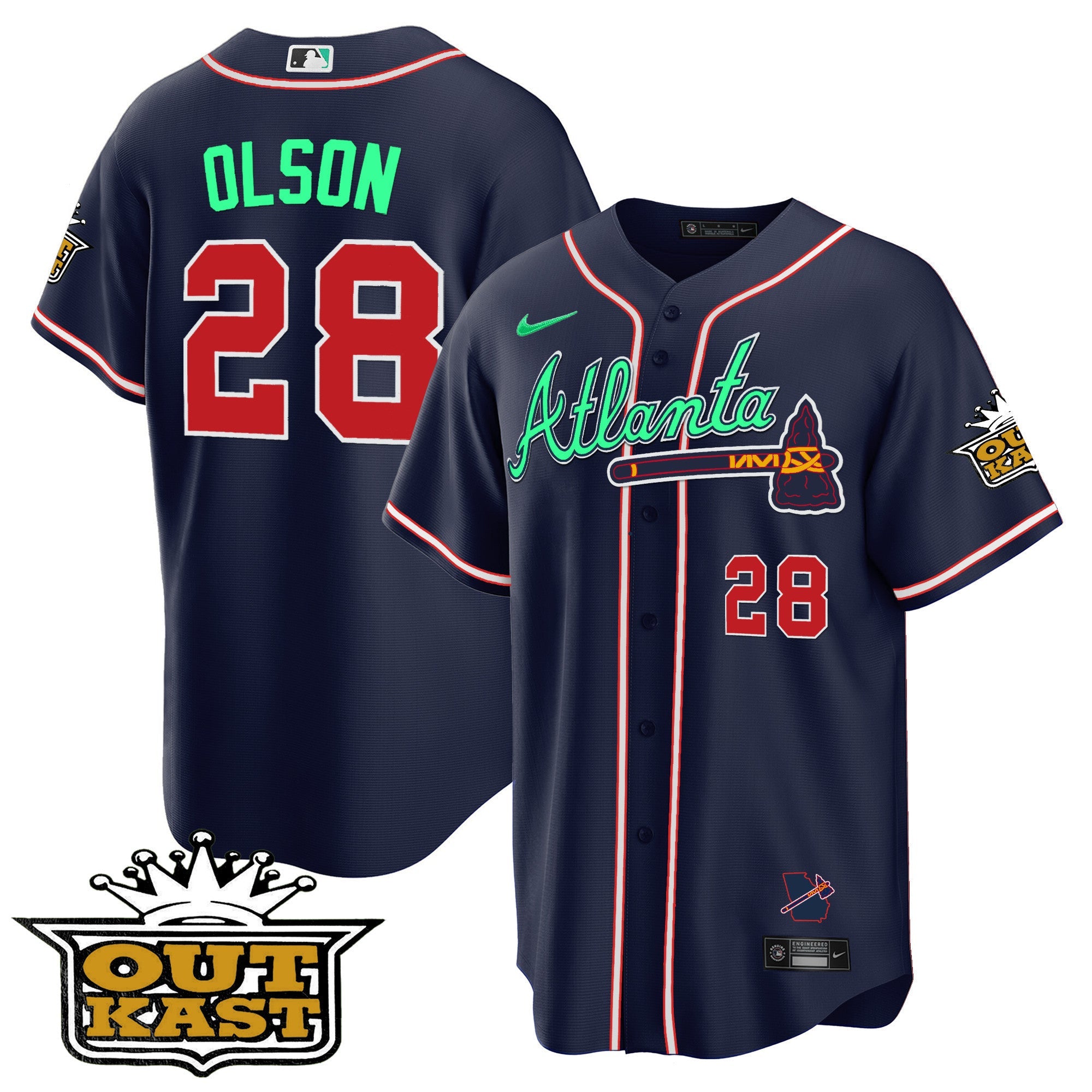 Men’s Atlanta Outkast Cool Base Jersey V3 – Galaxy Version – Stitched