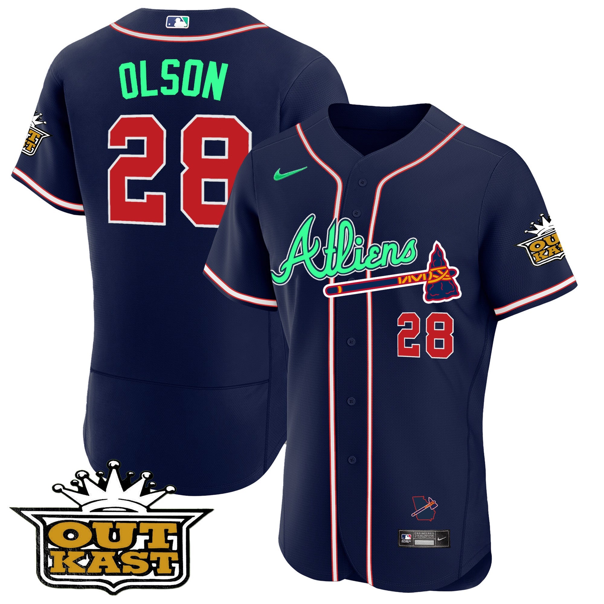 Men’s Atlanta Atliens Flex Base Jersey – Galaxy Version – Stitched