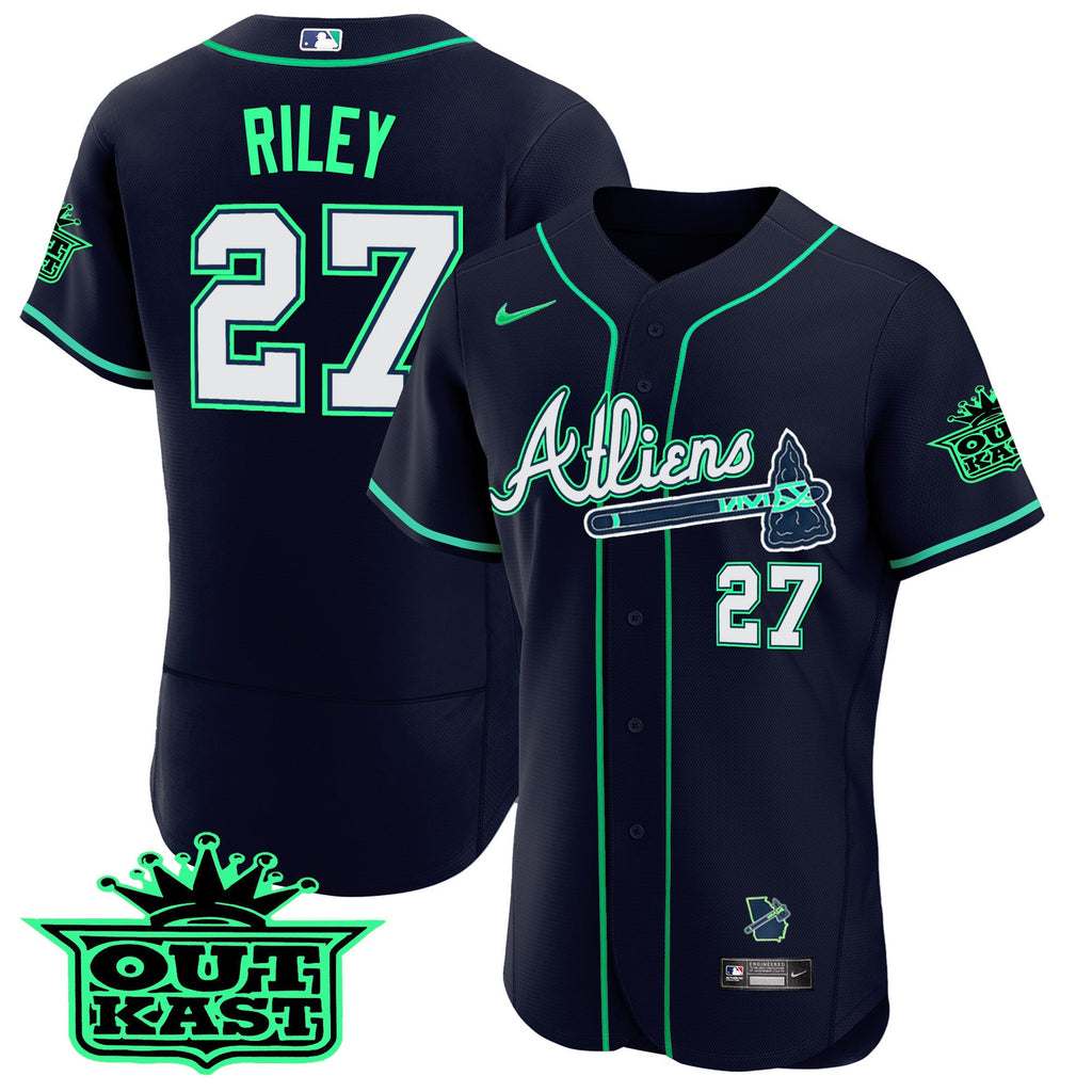 Men’s Atlanta Atliens Flex Base Jersey – Galaxy Version – Stitched