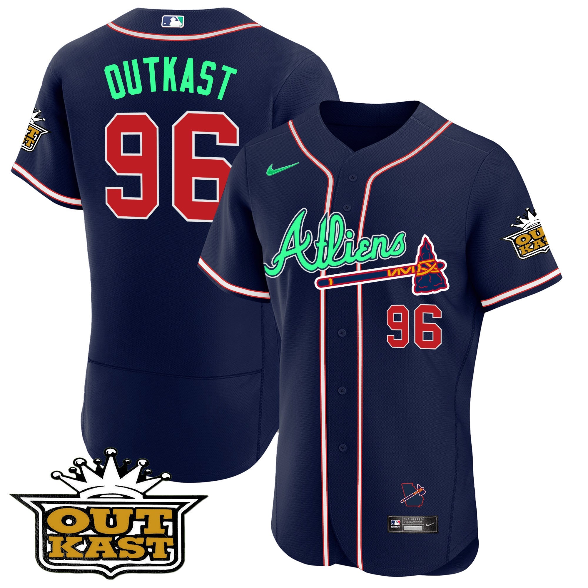 Men’s Atlanta Atliens Flex Base Jersey – Galaxy Version – Stitched