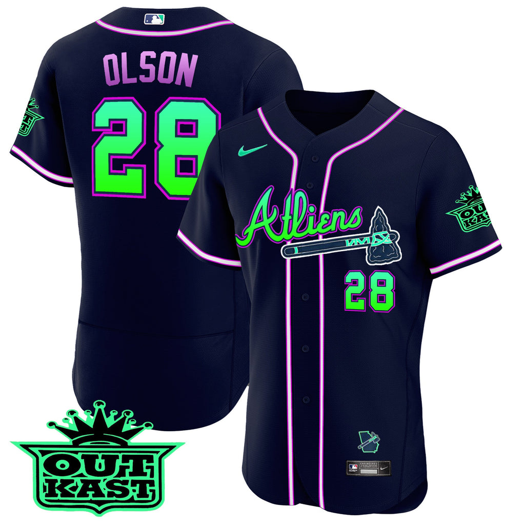 Men’s Atlanta Atliens Flex Base Jersey – Galaxy Version – Stitched