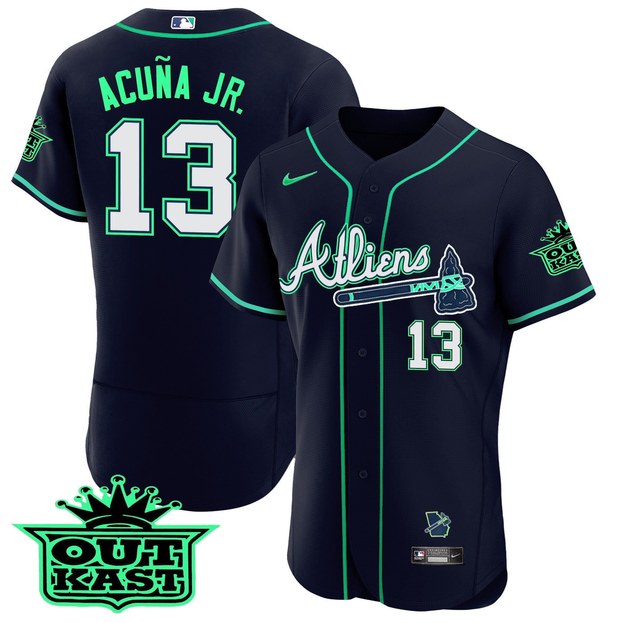 Men’s Atlanta Atliens Flex Base Jersey – Galaxy Version – Stitched