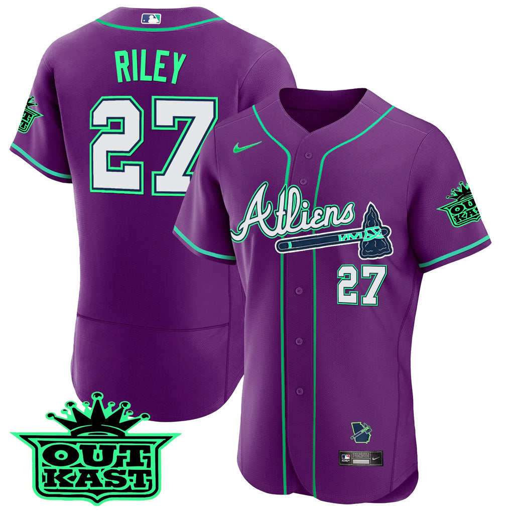 Men’s Atlanta Atliens Flex Base Jersey – Galaxy Version – Stitched