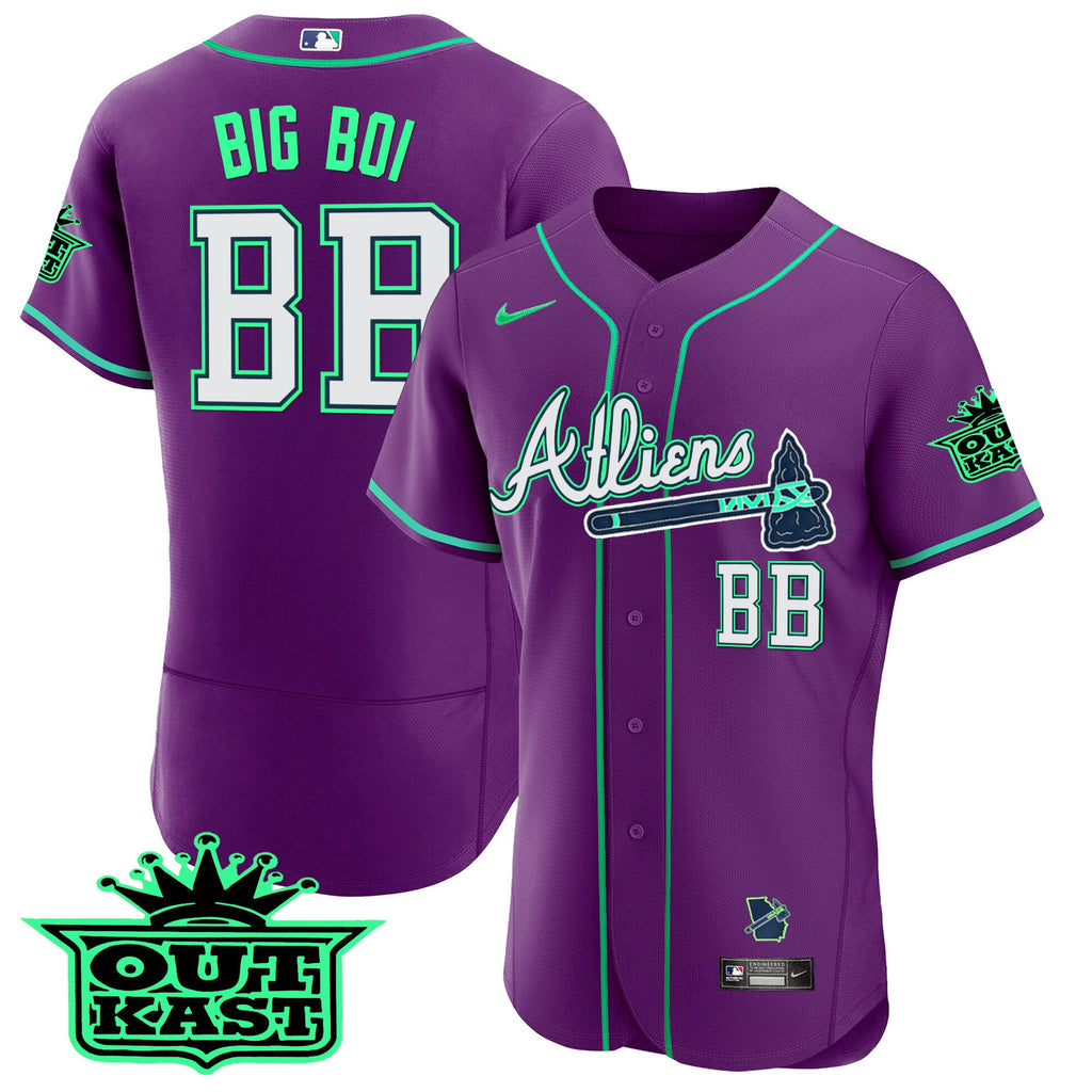 Men’s Atlanta Atliens Flex Base Jersey – Galaxy Version – Stitched