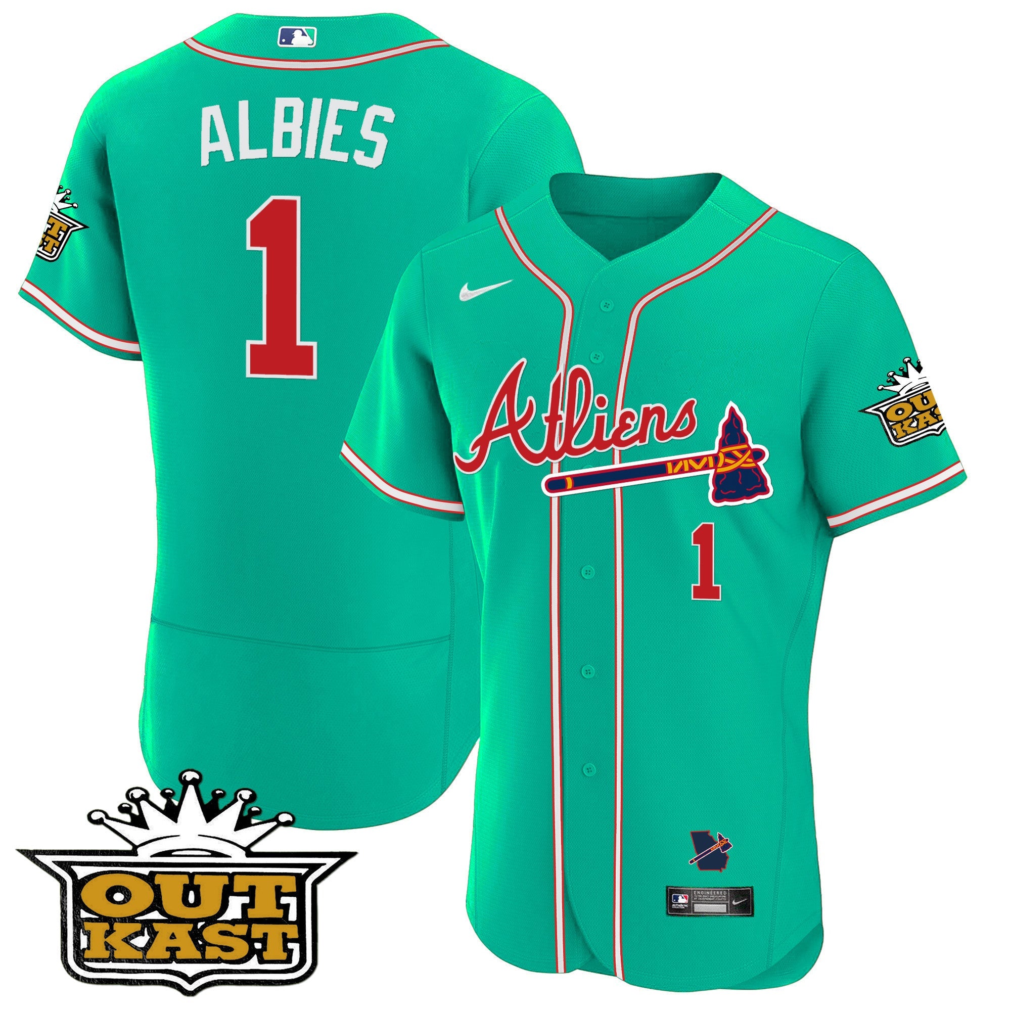 Men’s Atlanta Atliens Flex Base Jersey – Galaxy Version – Stitched