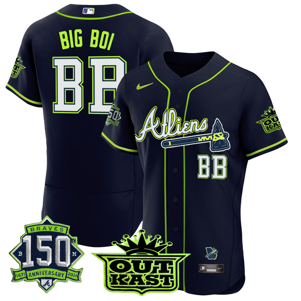 Men’s Atlanta Atliens 150th Anniversary Patch Flex Base Jersey