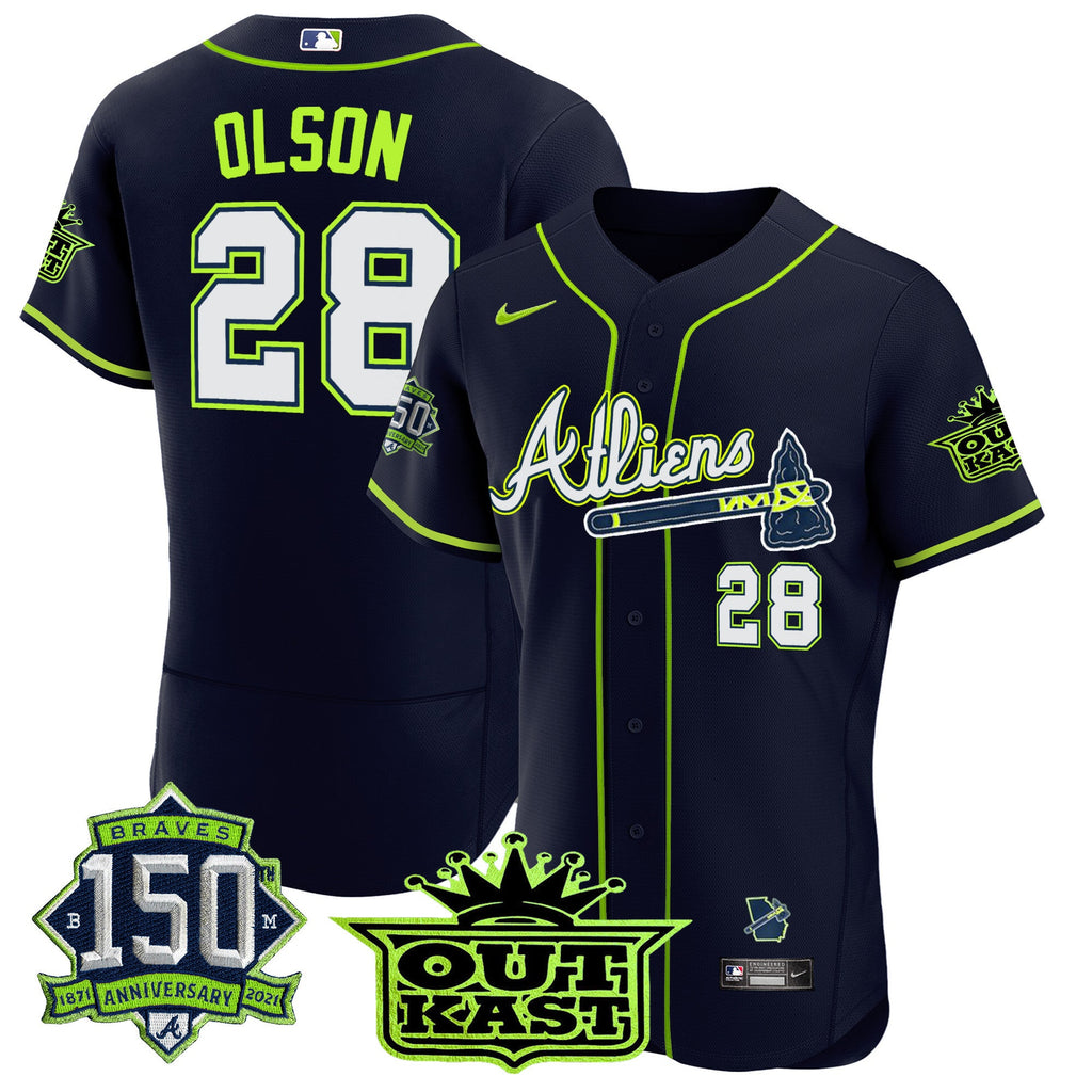 Men’s Atlanta Atliens 150th Anniversary Patch Flex Base Jersey