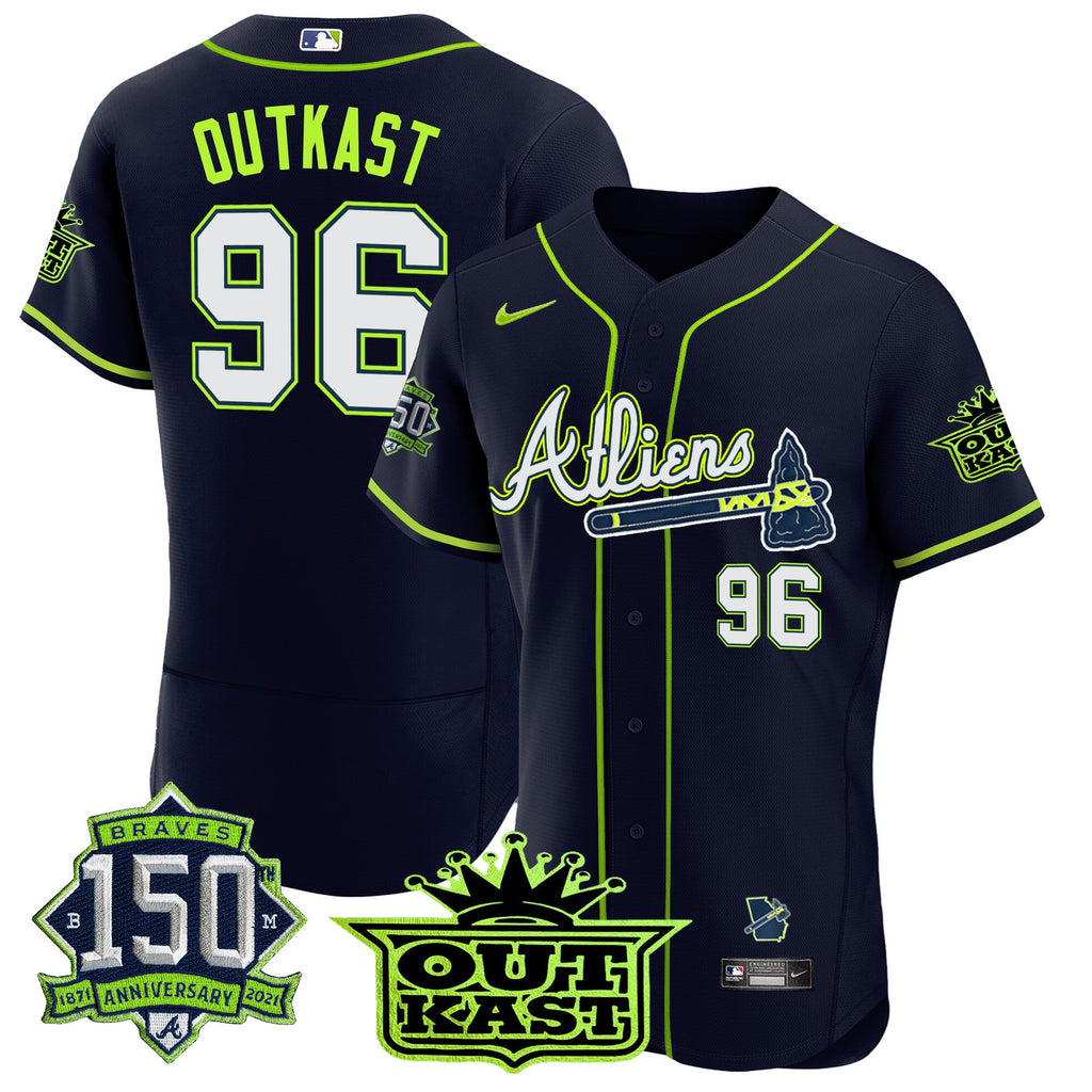 Men’s Atlanta Atliens 150th Anniversary Patch Flex Base Jersey
