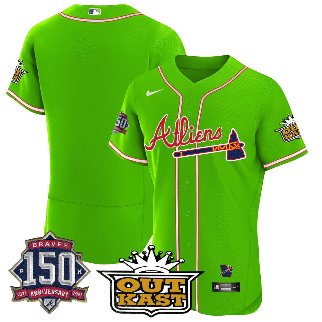 Men’s Atlanta Atliens 150th Anniversary Patch Flex Base Jersey