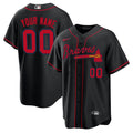 Atlanta Black Red Cool Base Custom Jersey