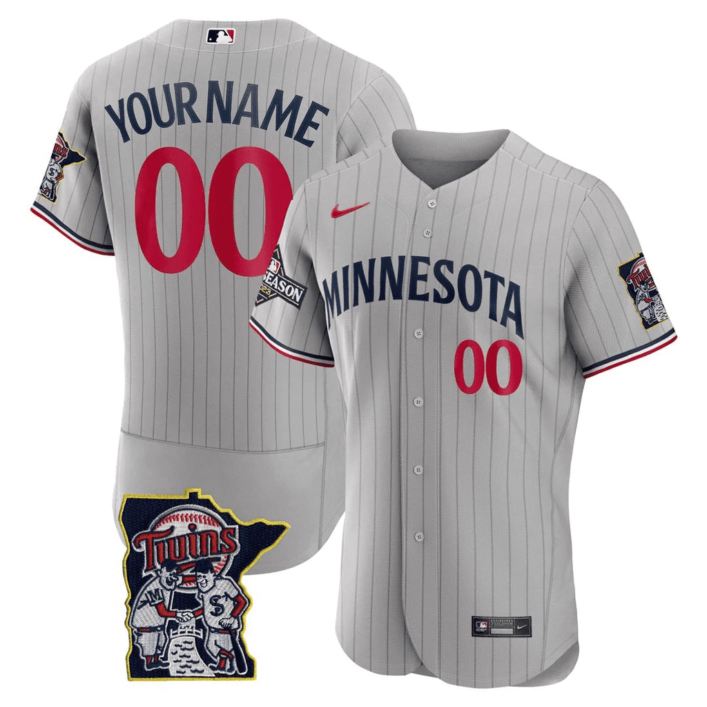 Minnesota Flex Base Postseason Patch Custom Jersey
