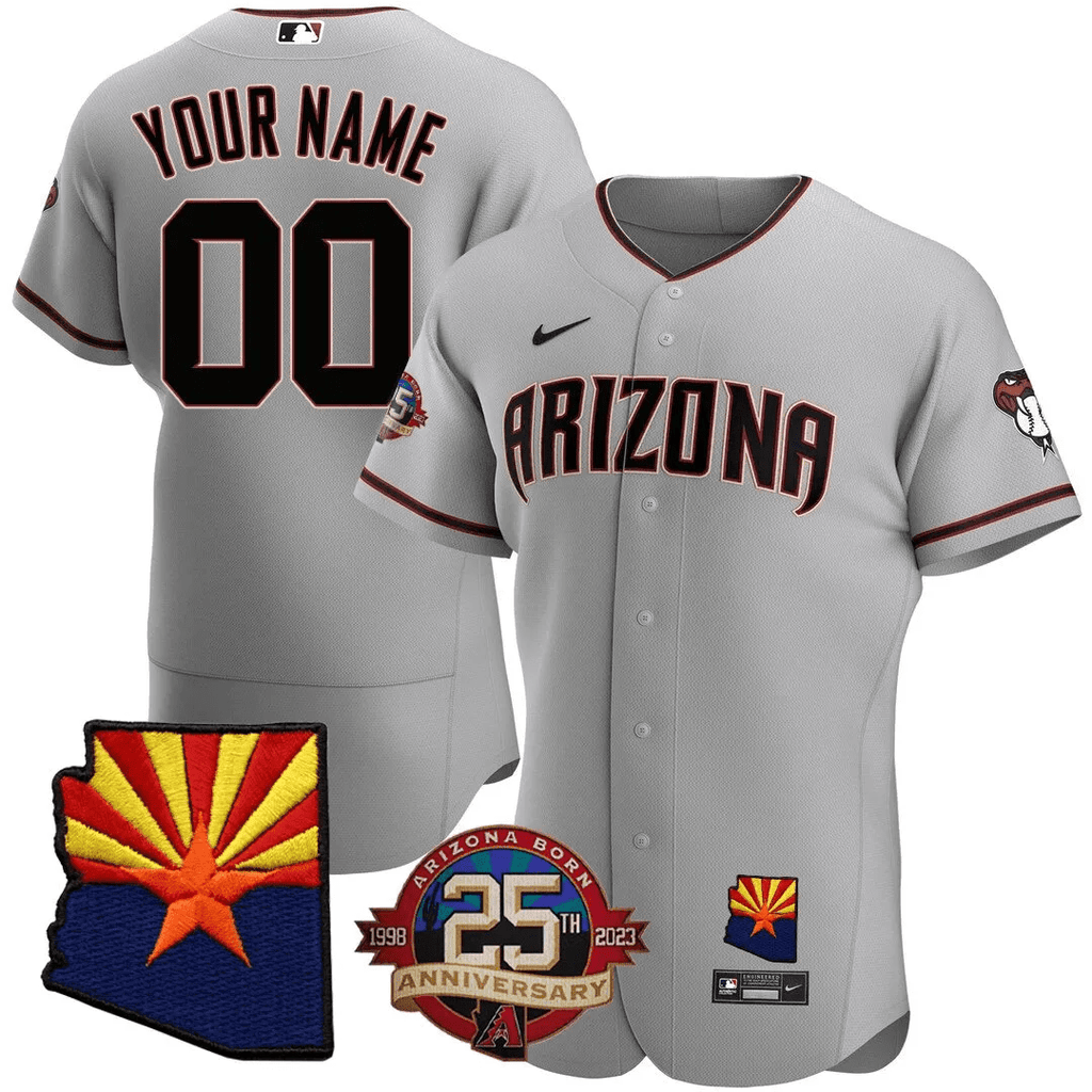 Arizona Arizona State & 25th Anniversary Year Patch Custom Jersey –