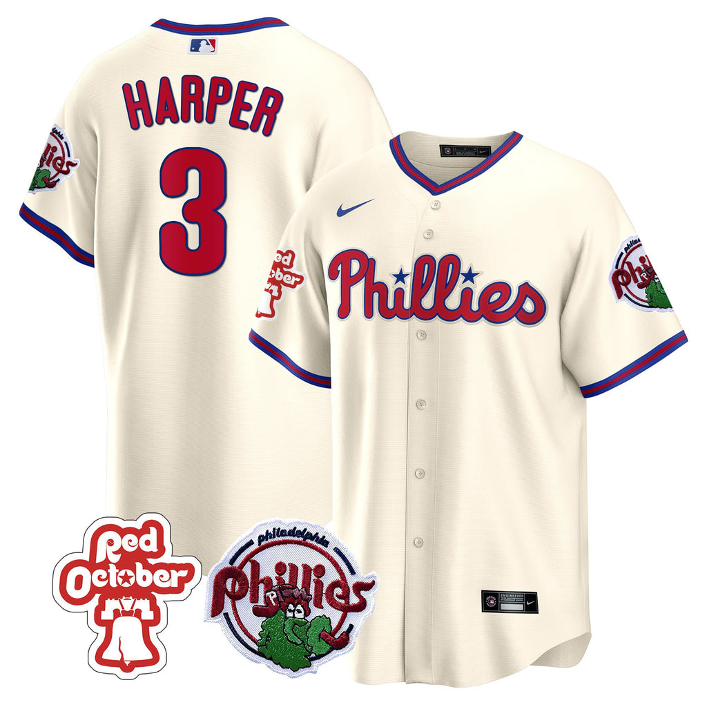 Men’s Philadelphia Red October Patch Cool Base Jersey
