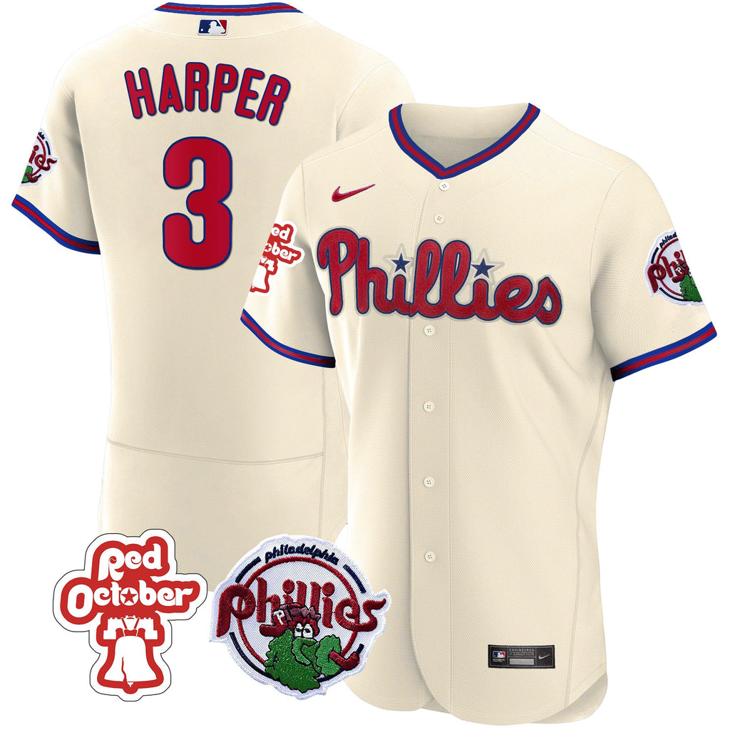 Men’s Philadelphia Red October Patch Flex Base Jersey