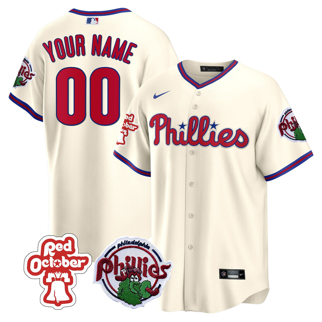 Philadelphia Red October Patch Custom Jersey